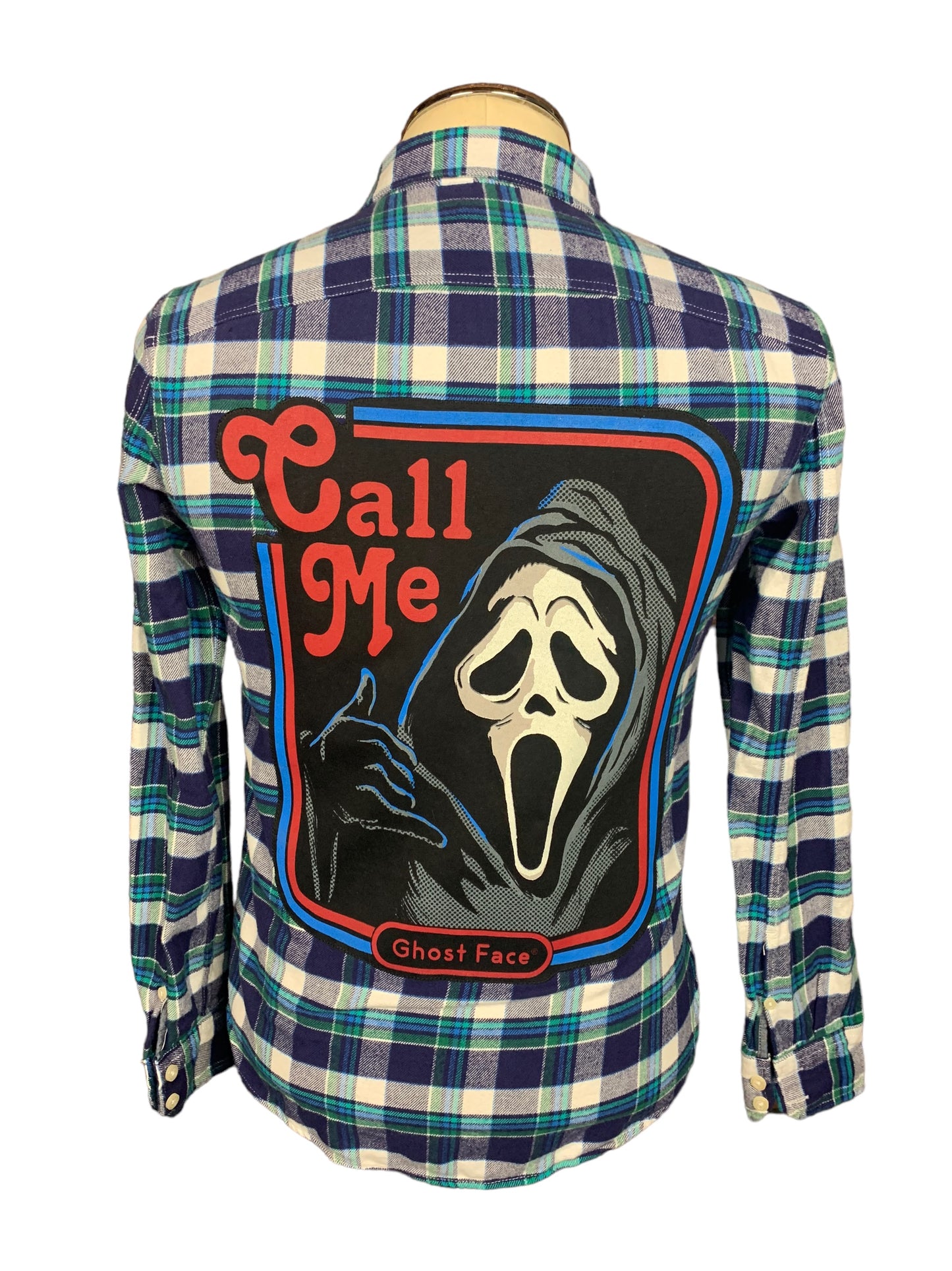 Ghostface Flannel Shirt Custom Rework XS