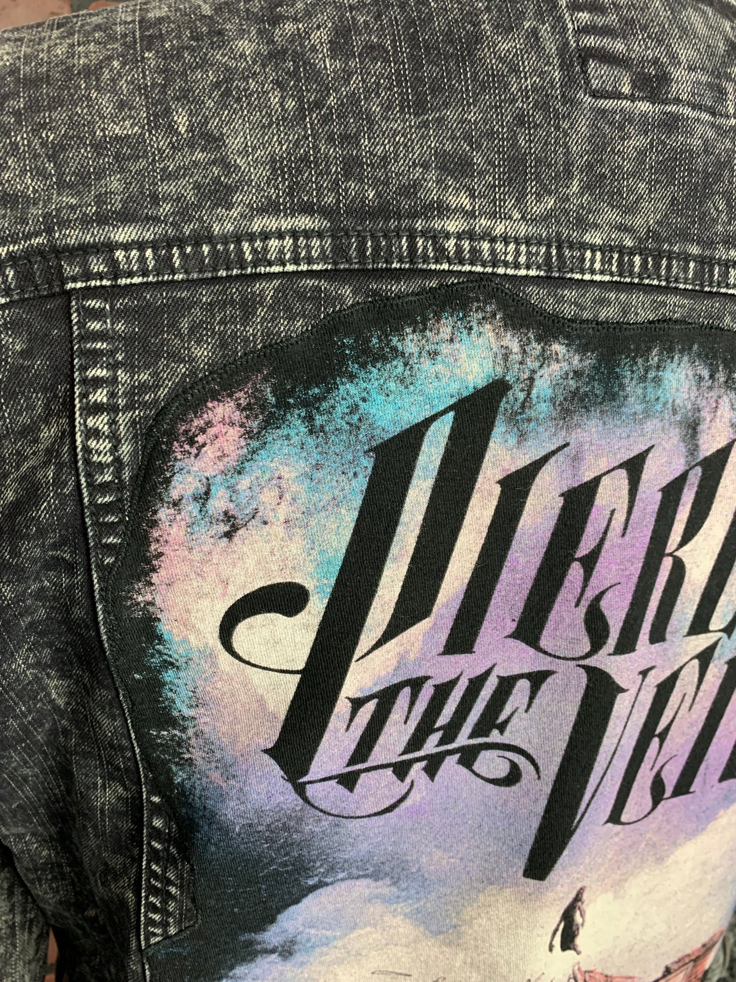 Pierce the Veil Denim Jean Jacket Custom Rework Size Small