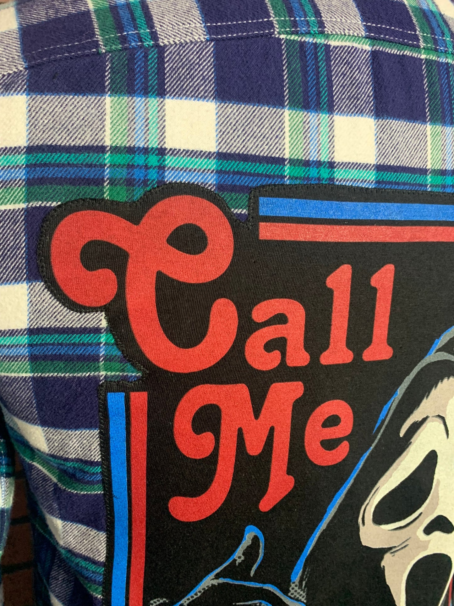 Ghostface Flannel Shirt Custom Rework XS