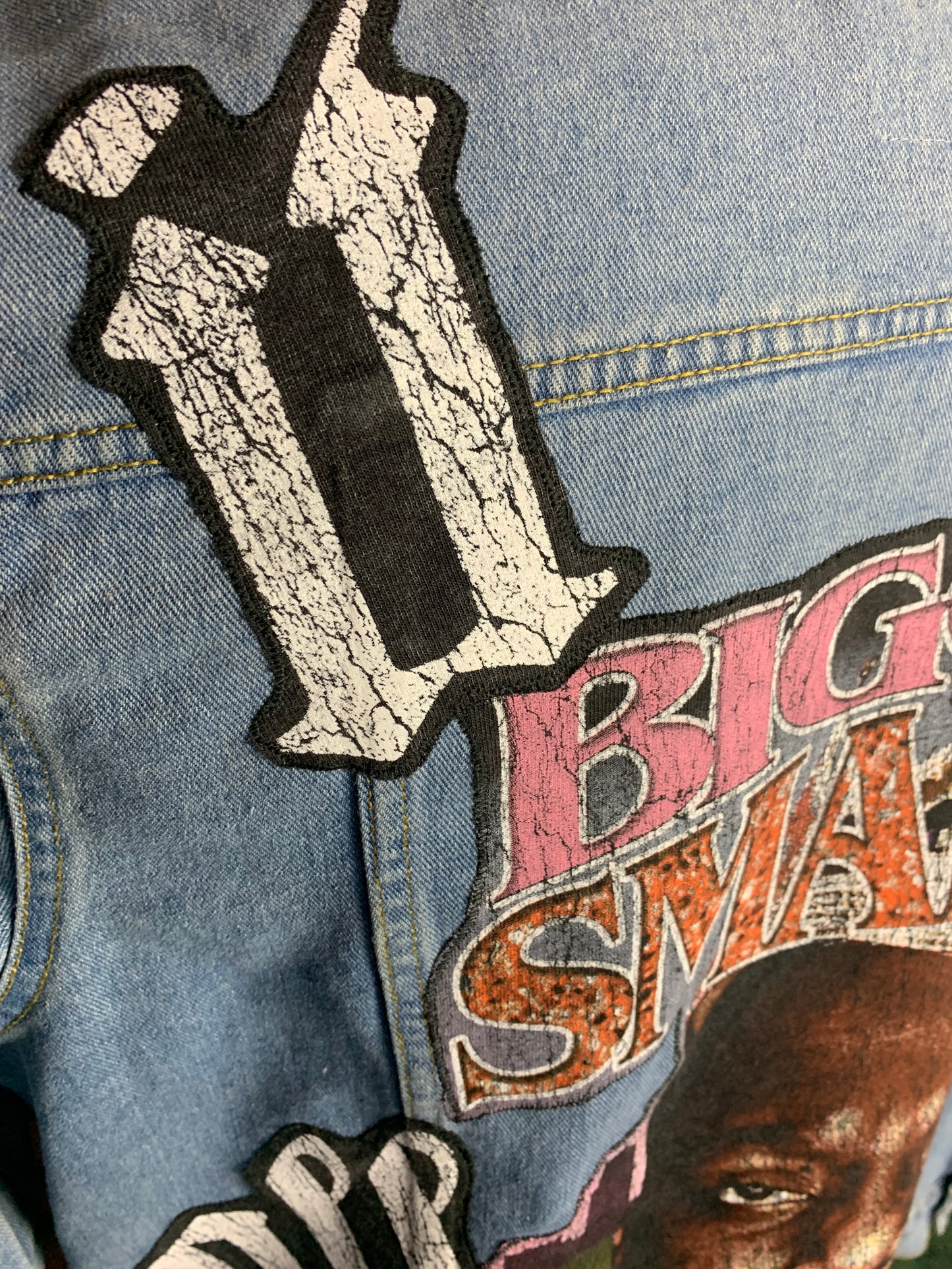 Notorious BIG Denim Jacket Custom Rework L