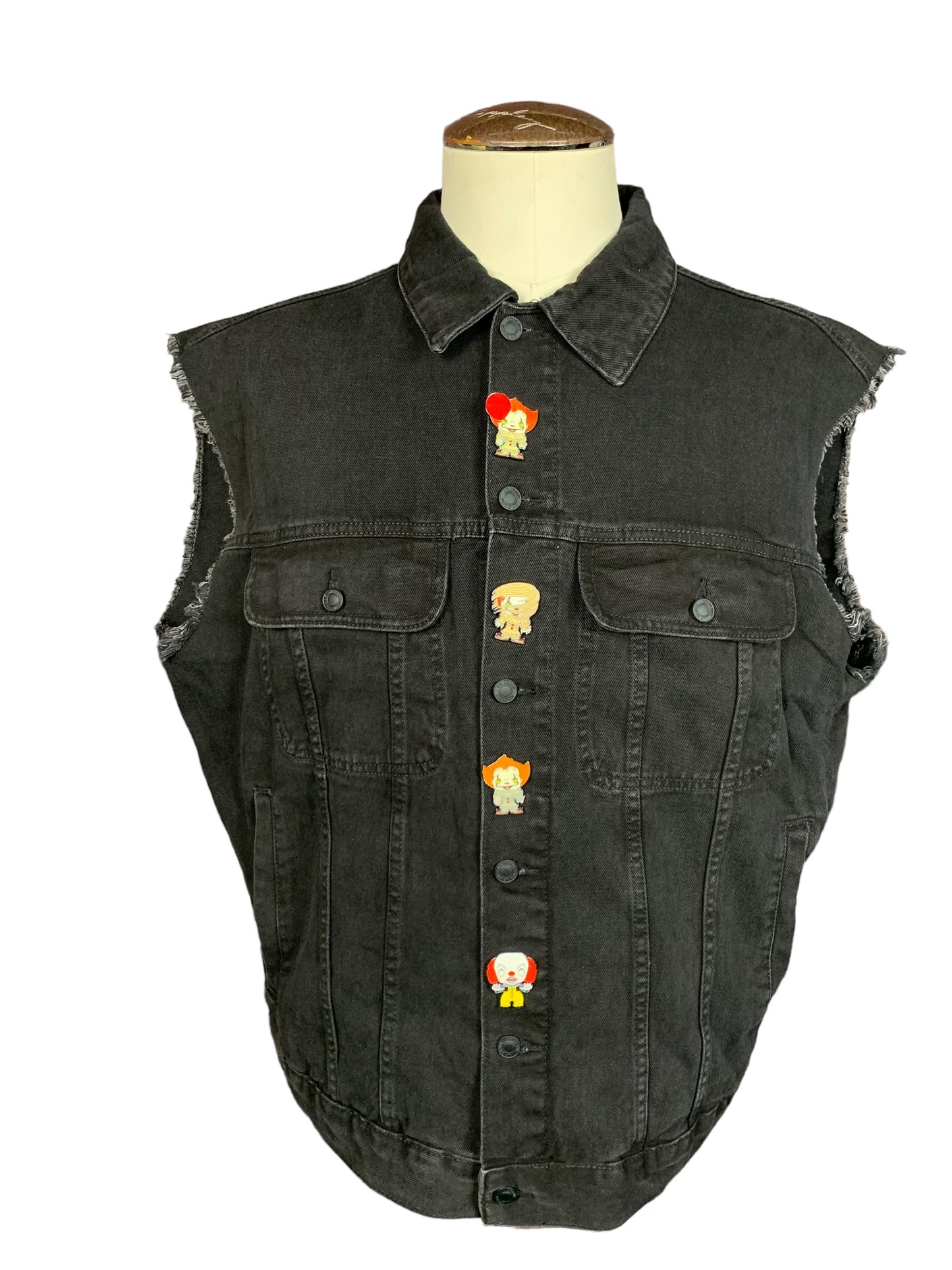 Pennywise the Clown “IT” Denim Vest Custom Rework L