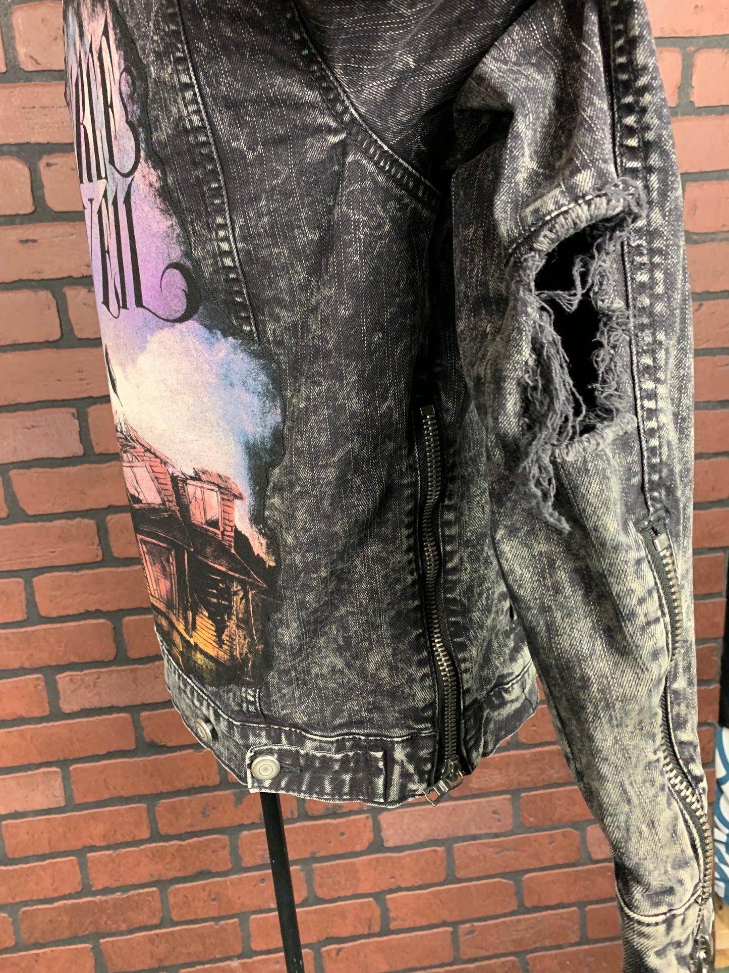 Pierce the Veil Denim Jean Jacket Custom Rework Size Small