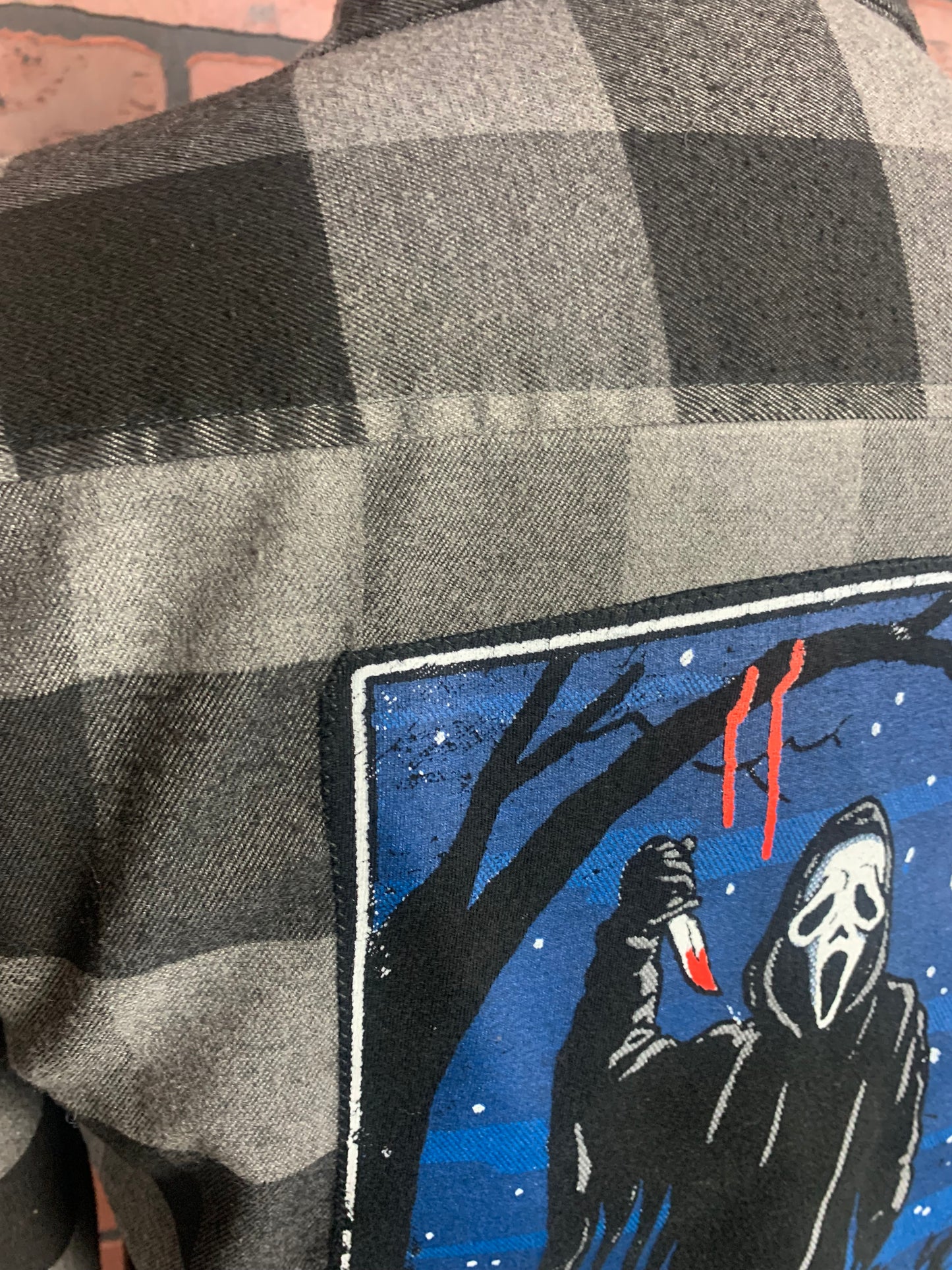 Ghostface Tarot Flannel Shirt Custom Rework Size Small