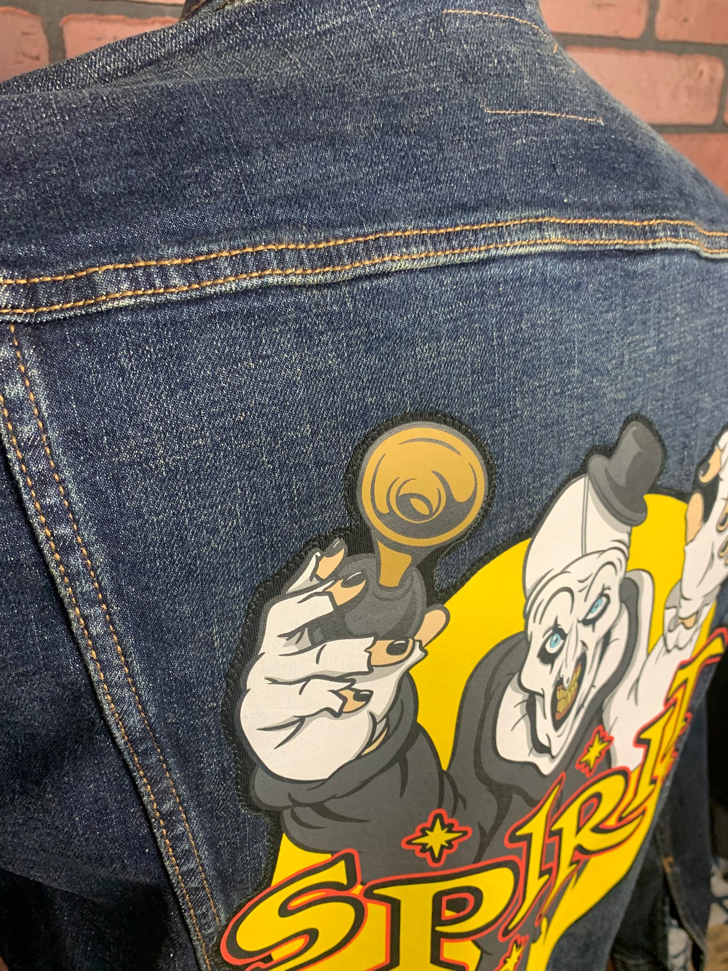 Terrifier x Spirit Halloween Jean Jacket Custom Rework Size Large