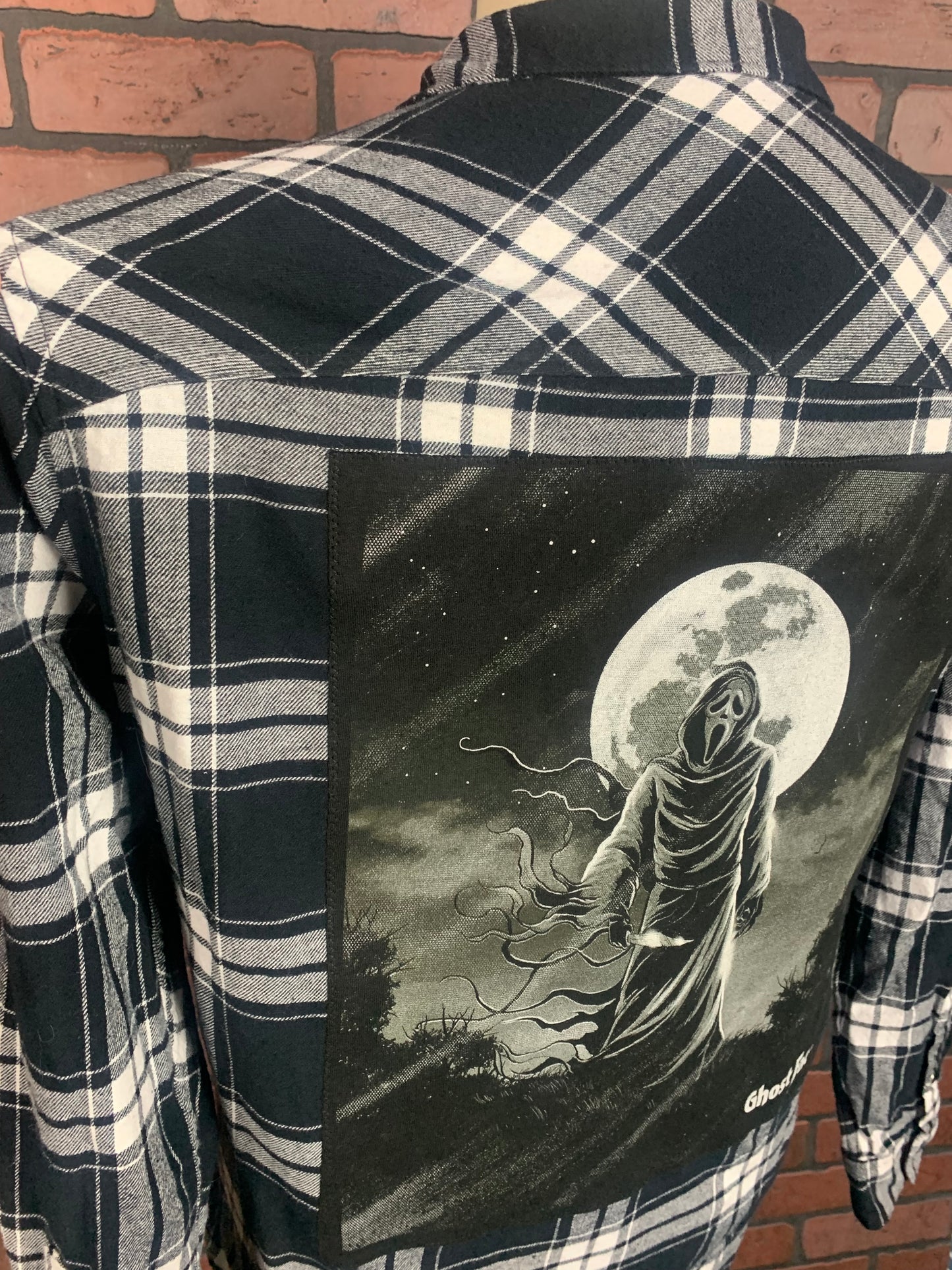 Ghostface Flannel Shirt Custom Rework Size XL
