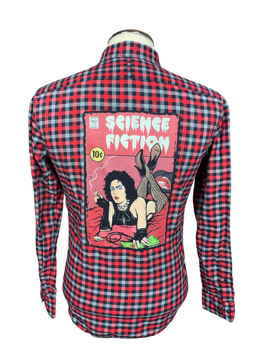 Rocky Horror Picture Show Flannel Shirt Custom Rework S