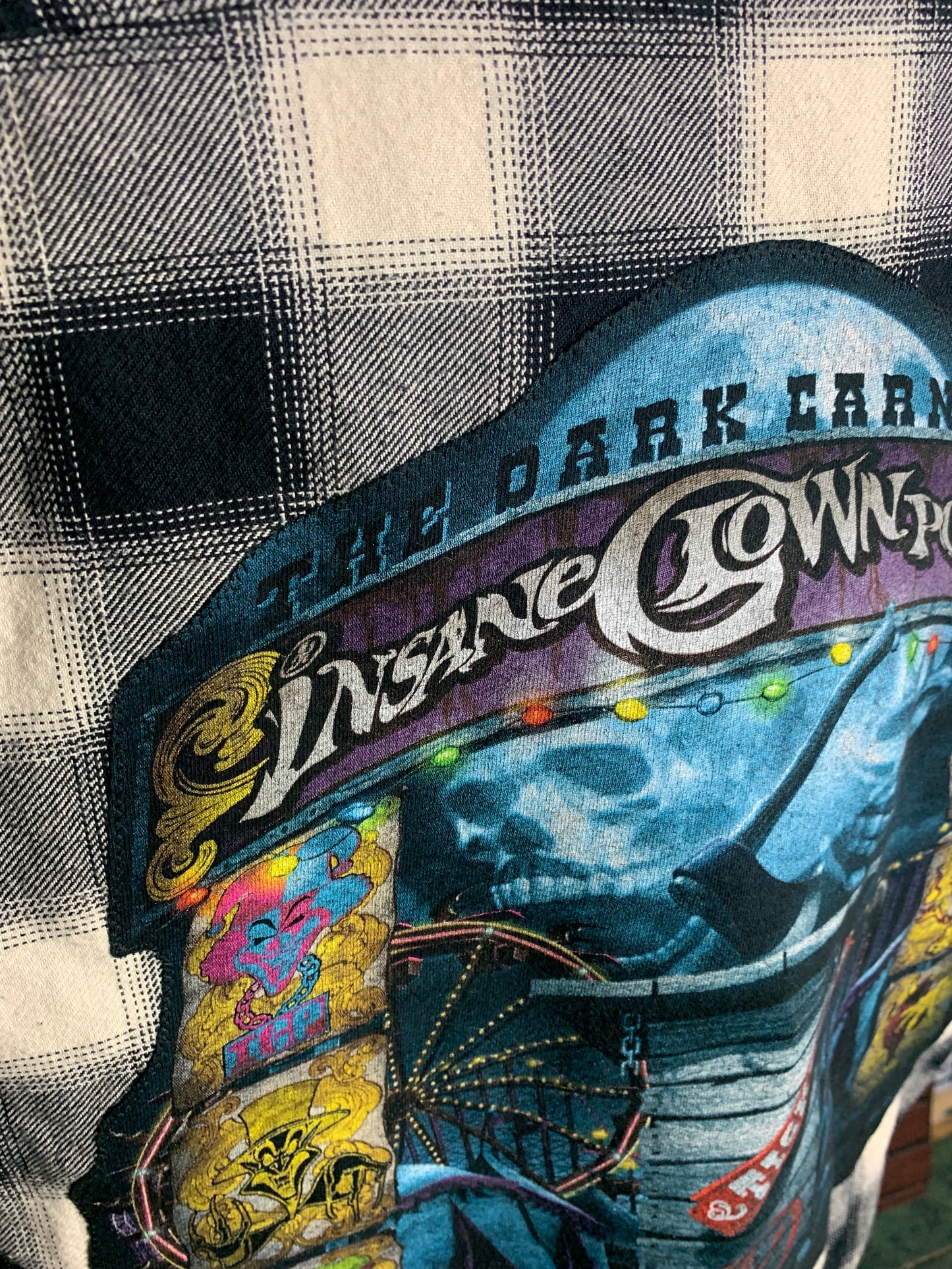 Insane Clown Posse Sleeveless Flannel Vest Custom Rework Medium (oversized)