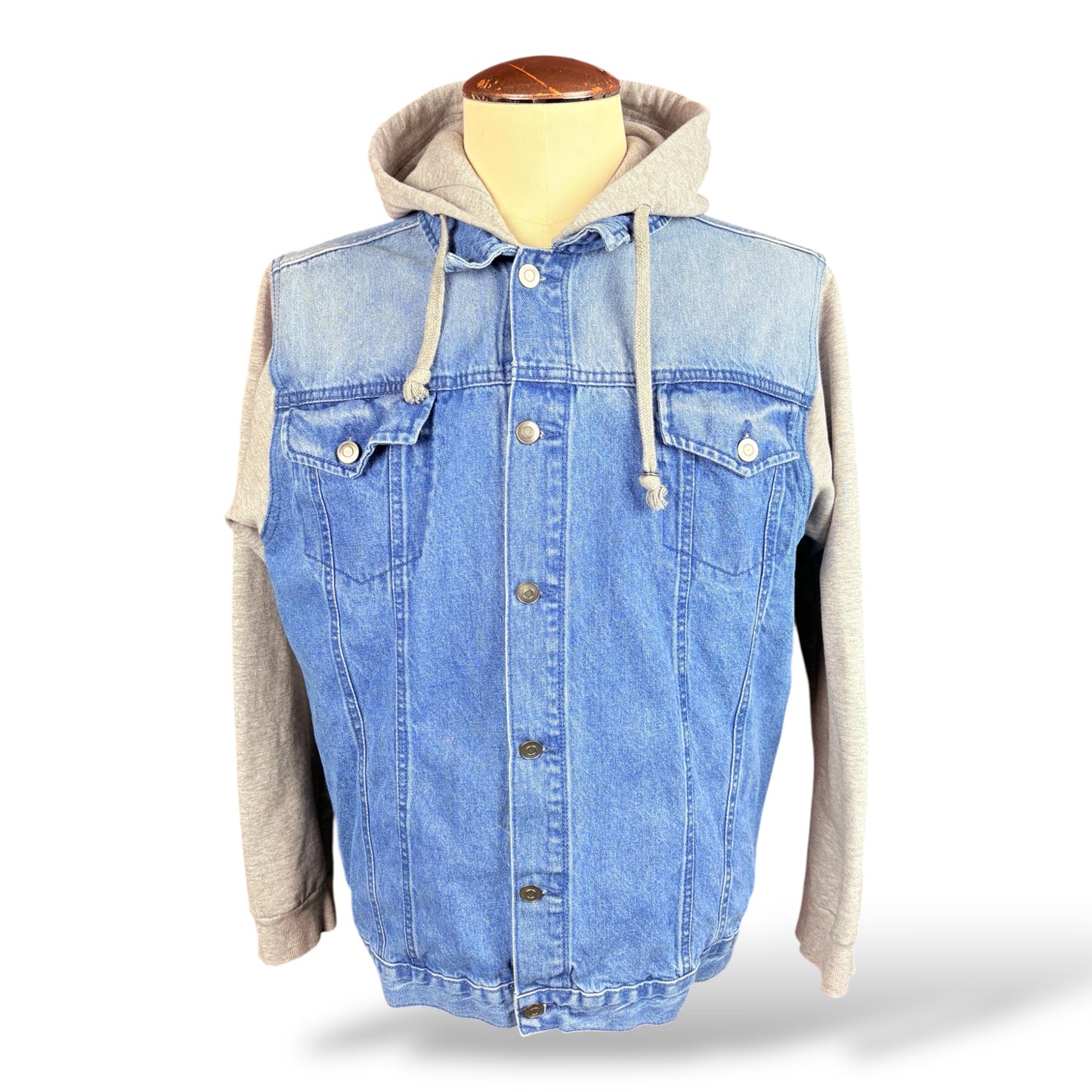 Batman Hooded Denim Jacket Custom Rework Size XL