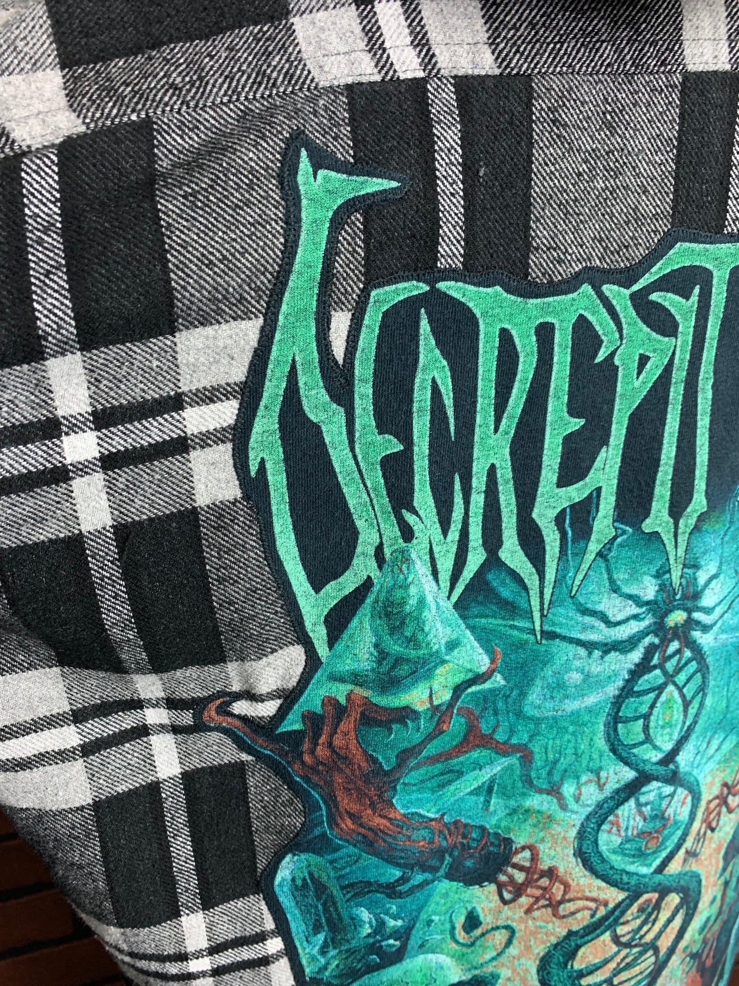 Decrepit Birth Flannel Shirt Custom Rework XL