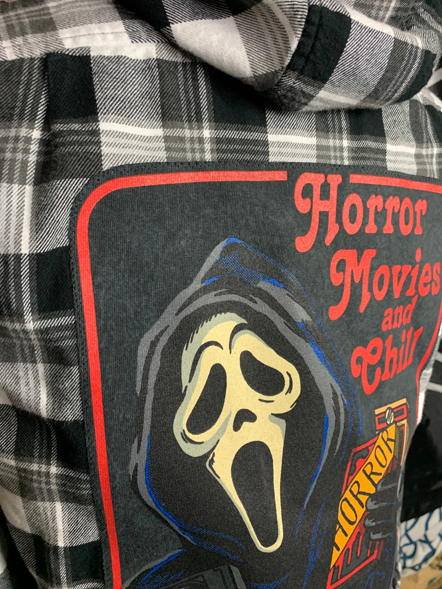 Ghostface Flannel Shirt Custom Rework S