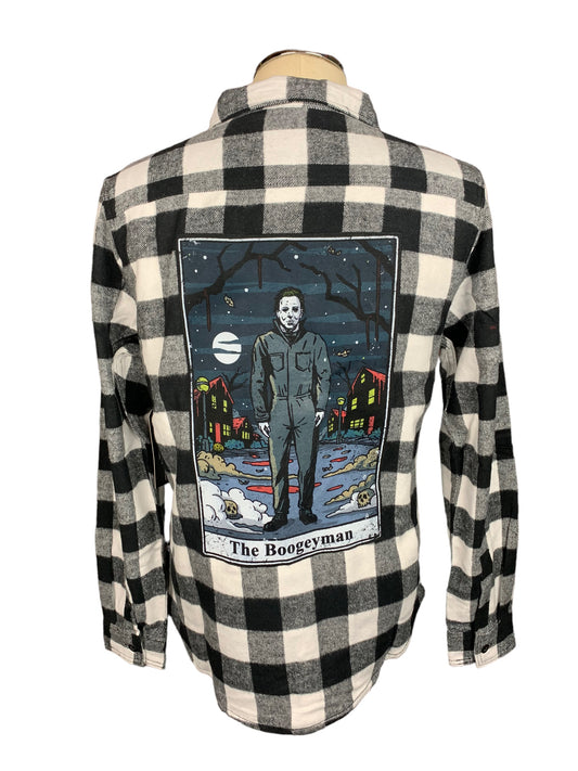 Michael Myers Tarot Card Flannel Shirt Custom Rework L
