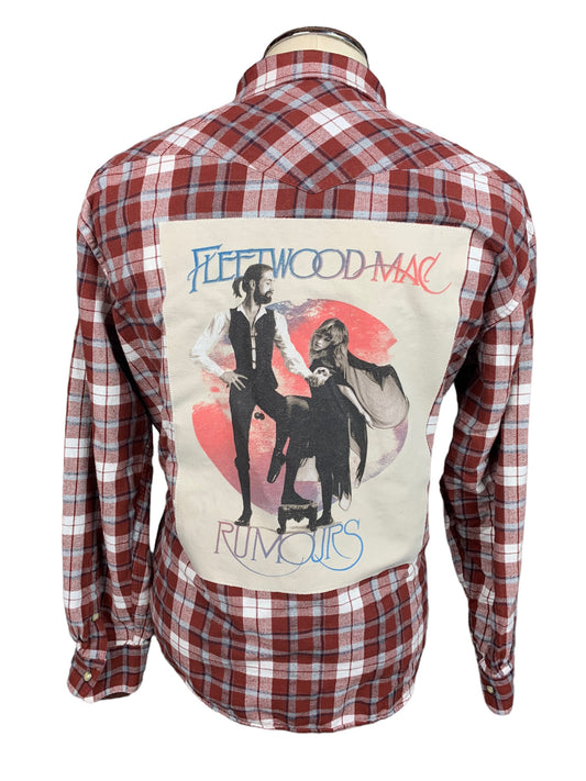Fleetwood Mac Flannel Shirt Custom Rework L
