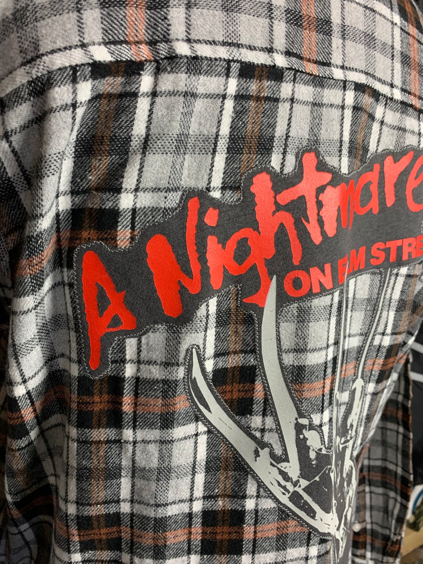 Nightmare on Elm Street Flannel Shirt Custom Rework XL
