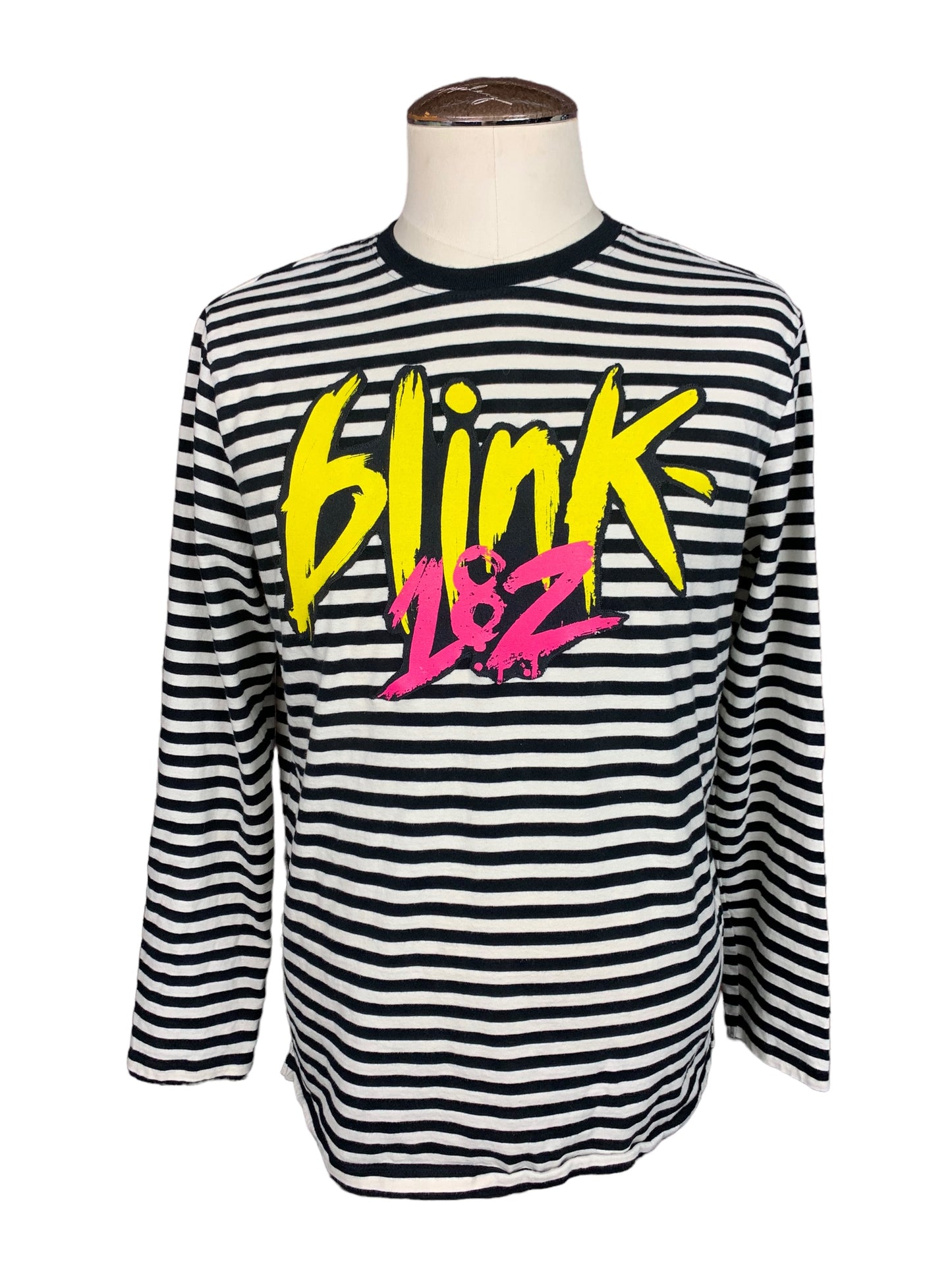 Blink 182 Striped Long Sleeve Shirt Custom Rework L