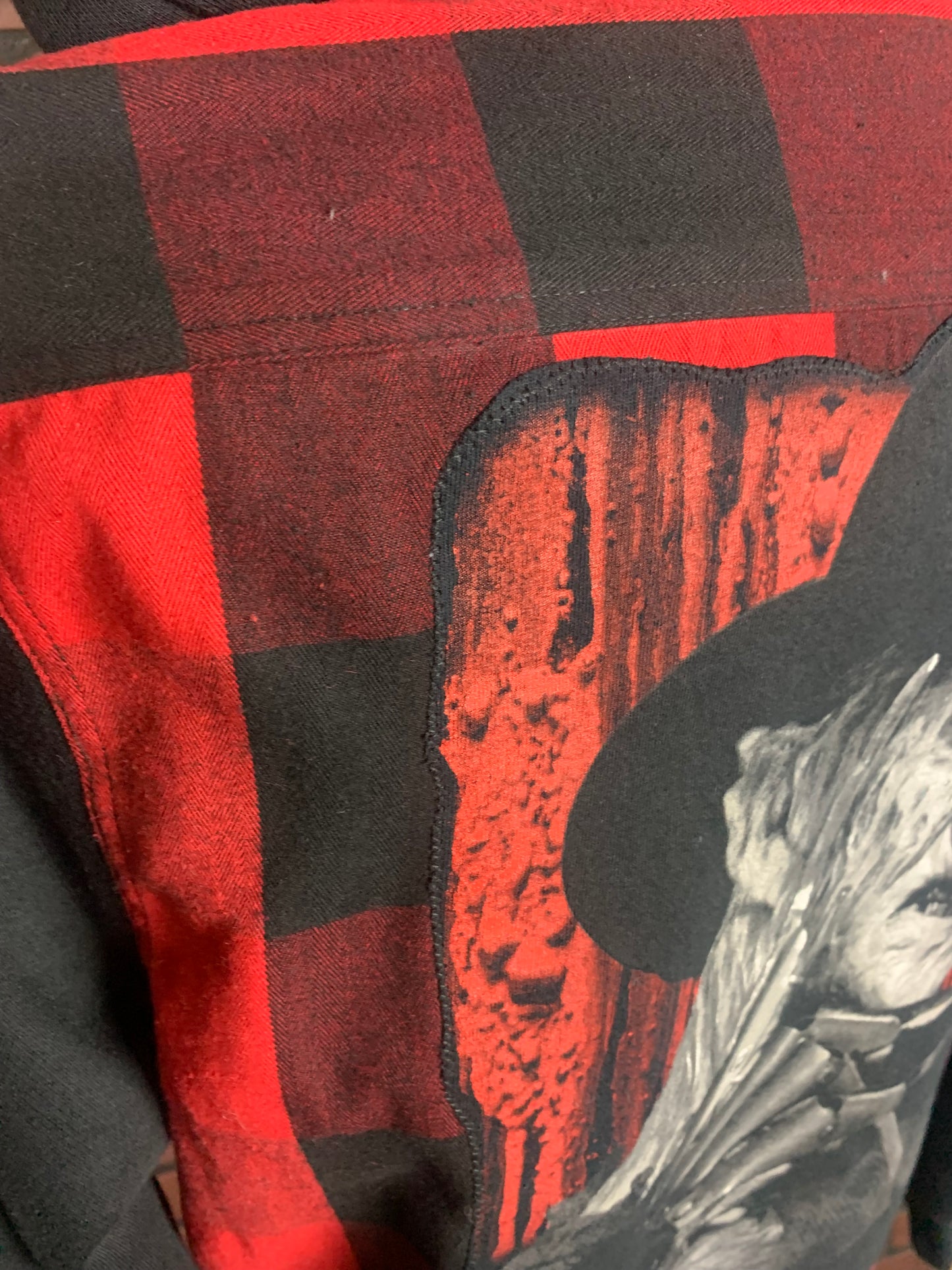 Nightmare on Elm Street Hooded Shirt Custom Rework Size XL