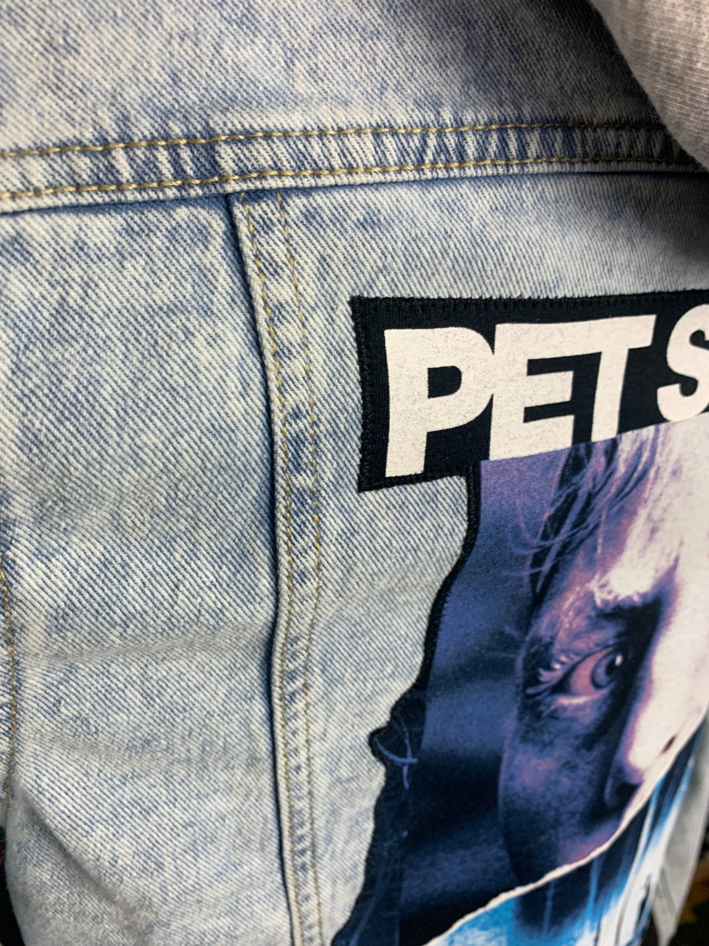 Pet Semetary Hooded Jean Jacket Custom Rework Size Large