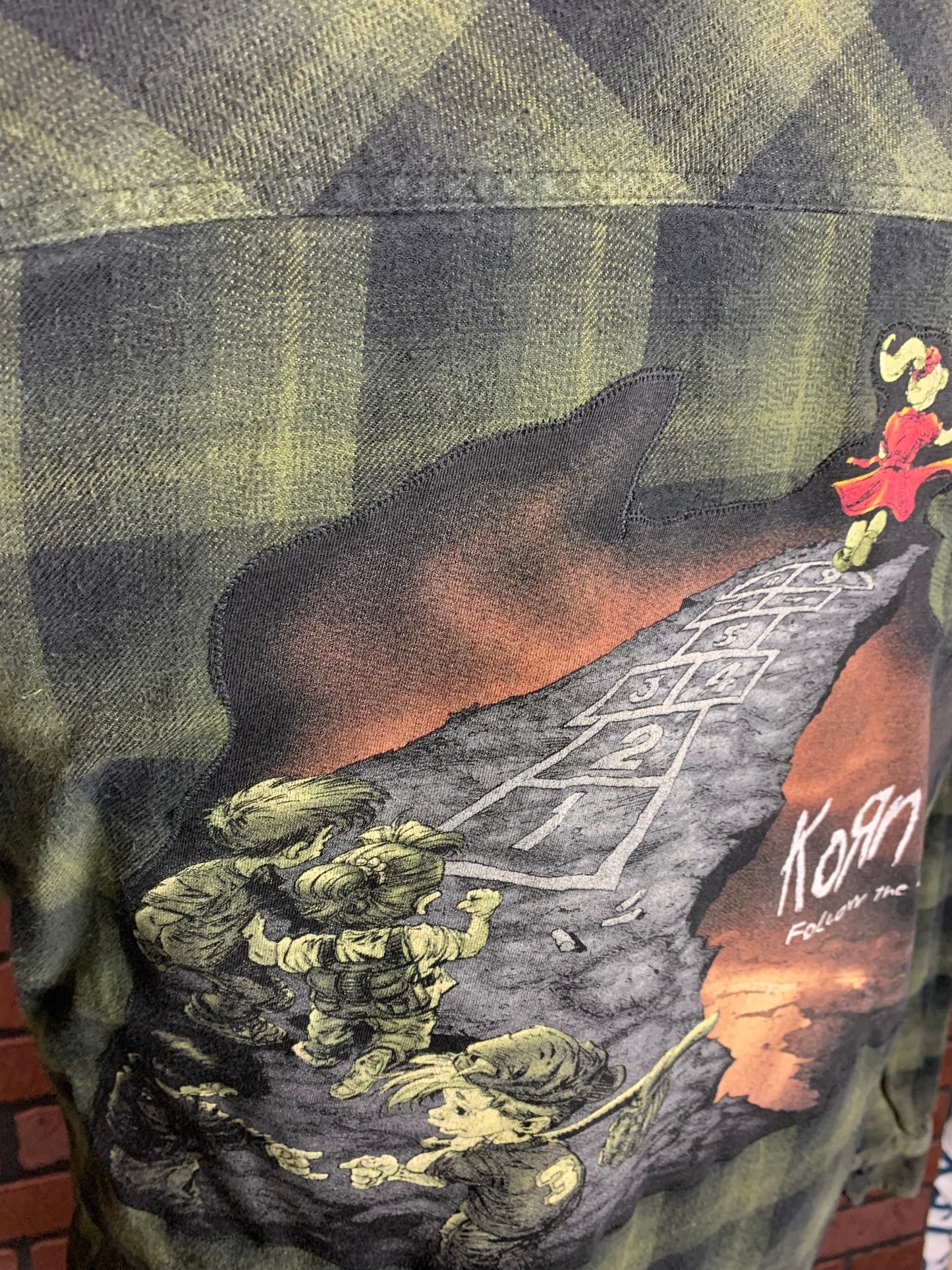 Korn Flannel Shirt Custom Rework M