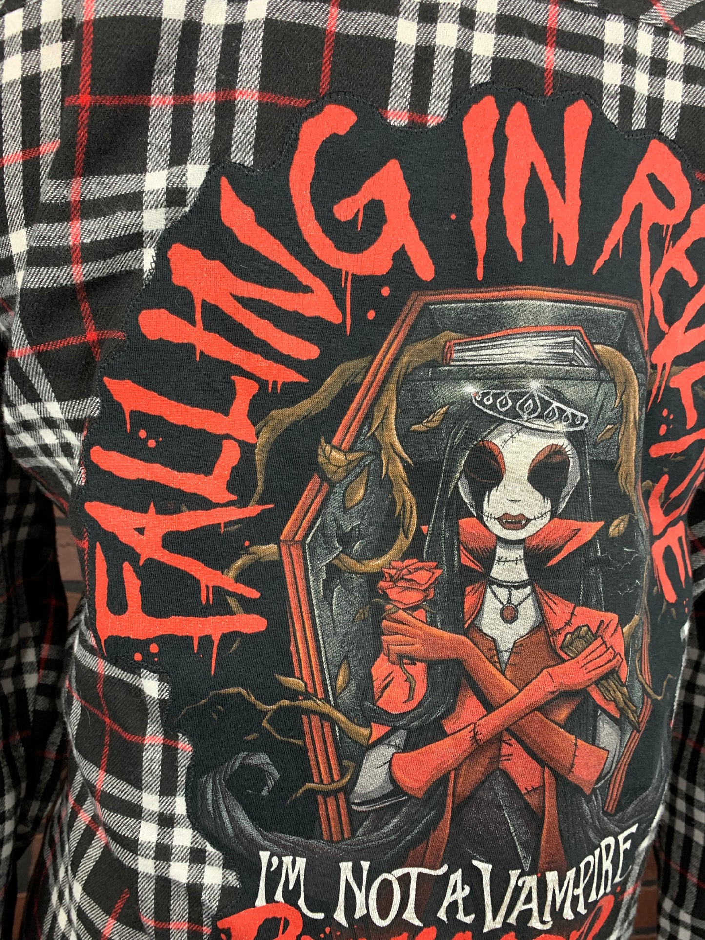 Falling in Reverse Flannel Shirt Custom Rework XL