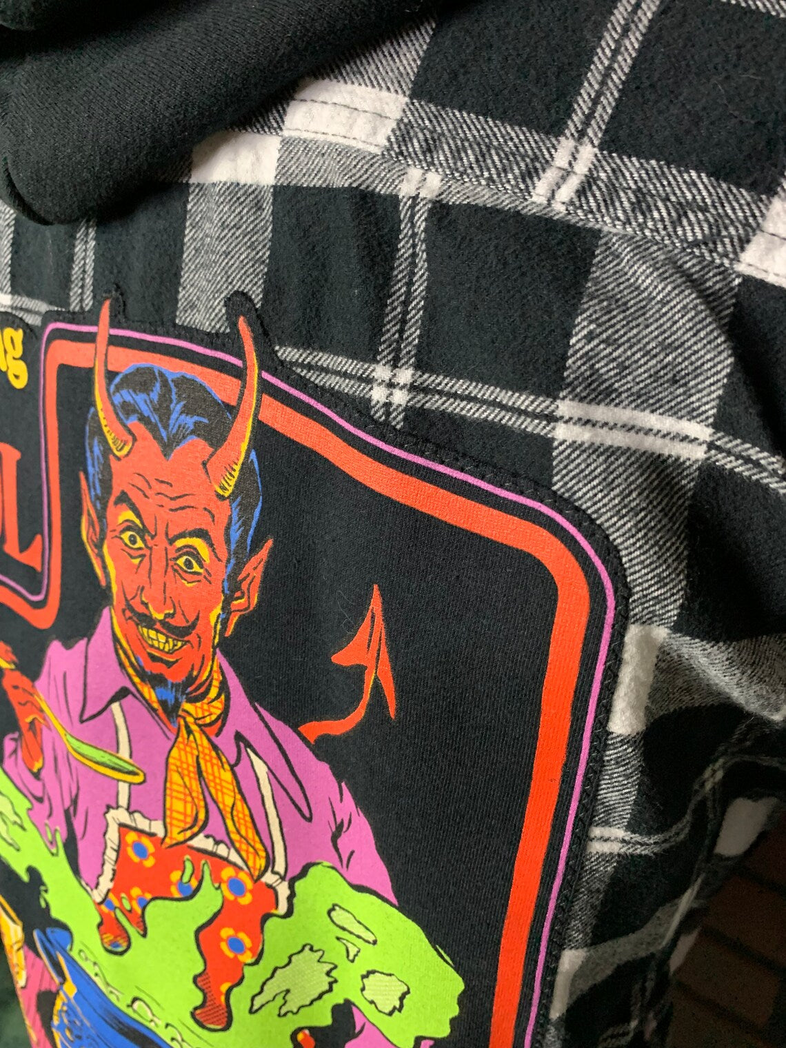 Devouring Your Soul Hooded Flannel Custom Rework L
