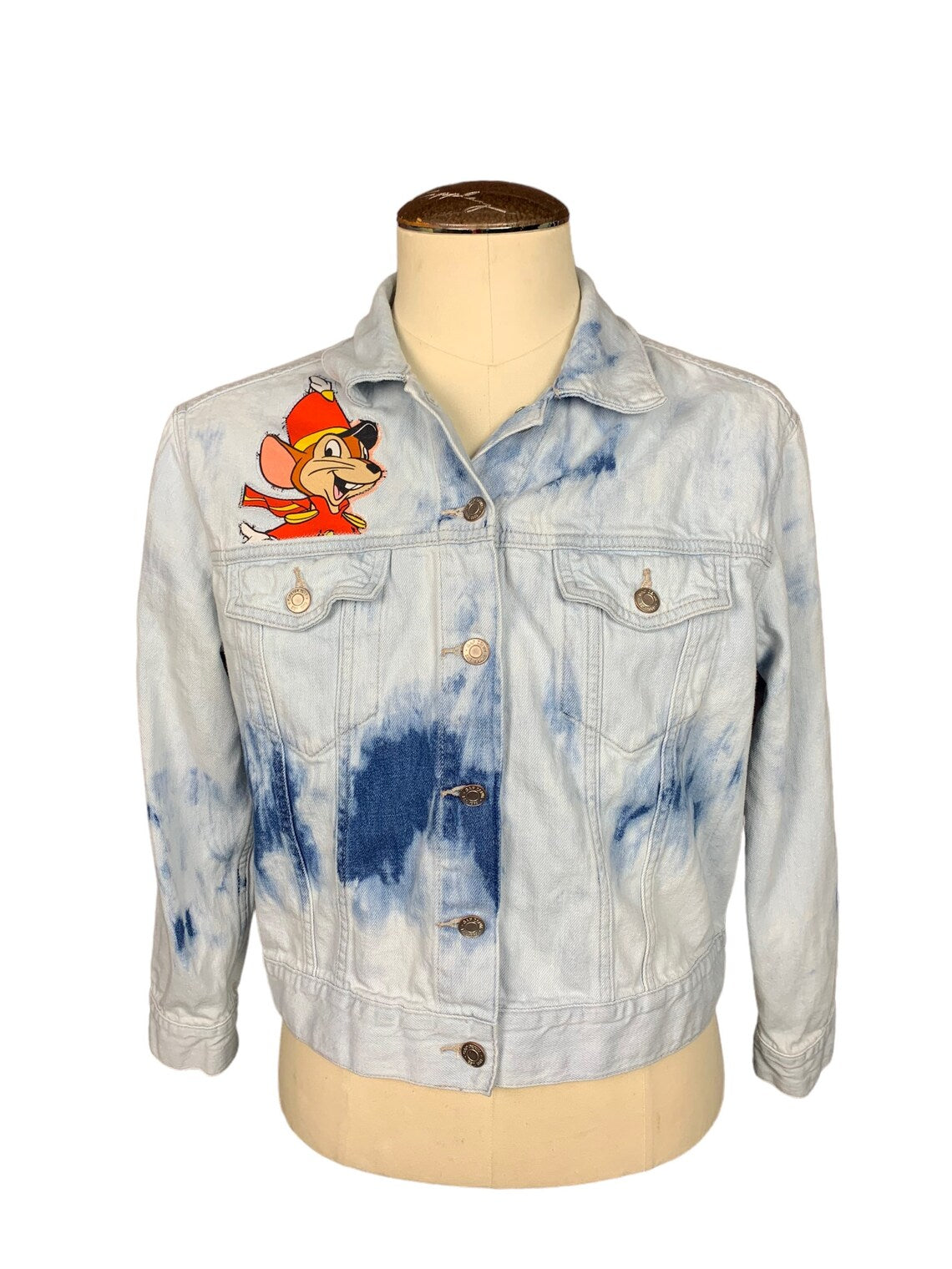 Dumbo Jean Jacket Custom Rework Ladies Large