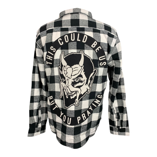 Black Craft Cult Flannel Shirt Custom Rework Size XL