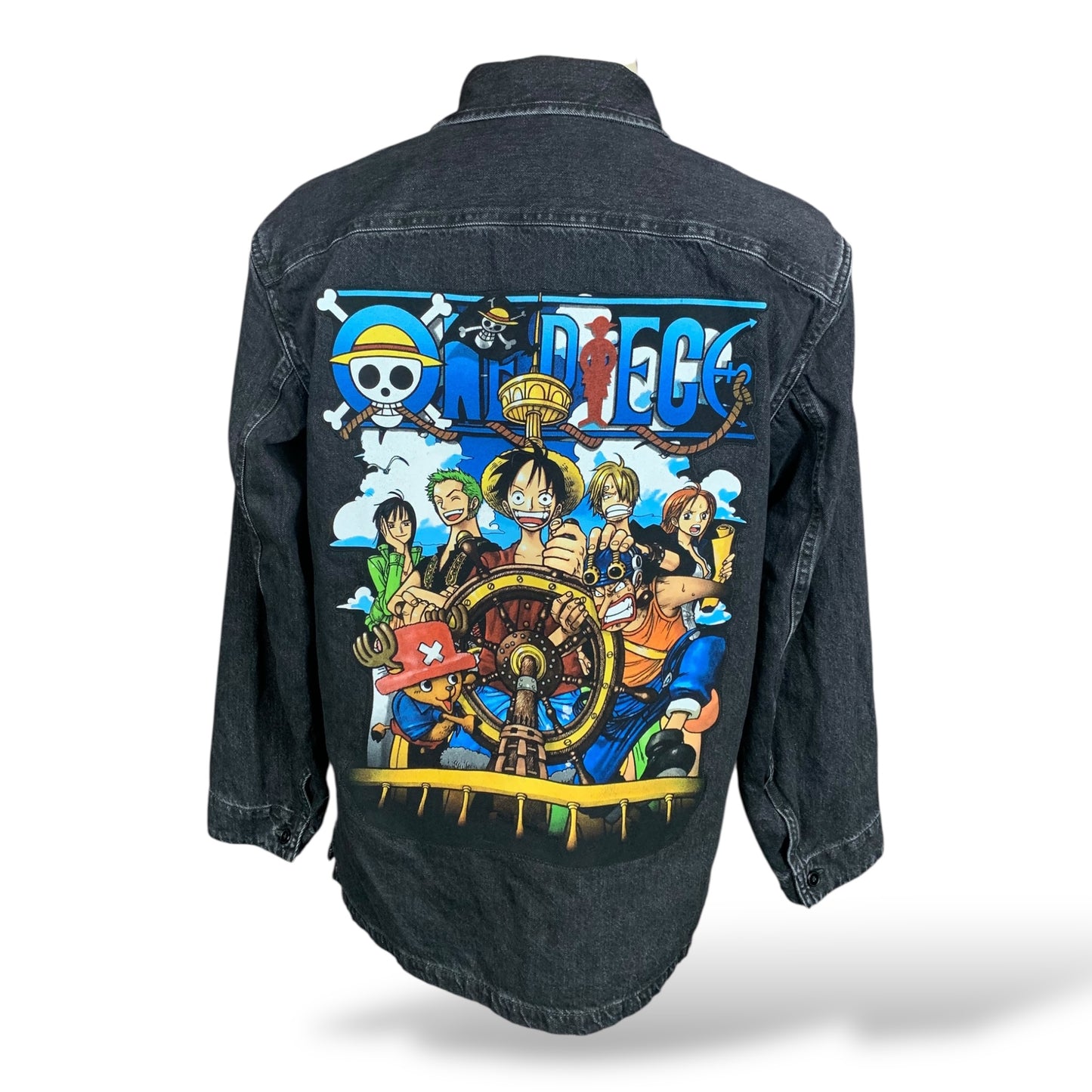 One Piece Denim Jacket Custom Rework Large
