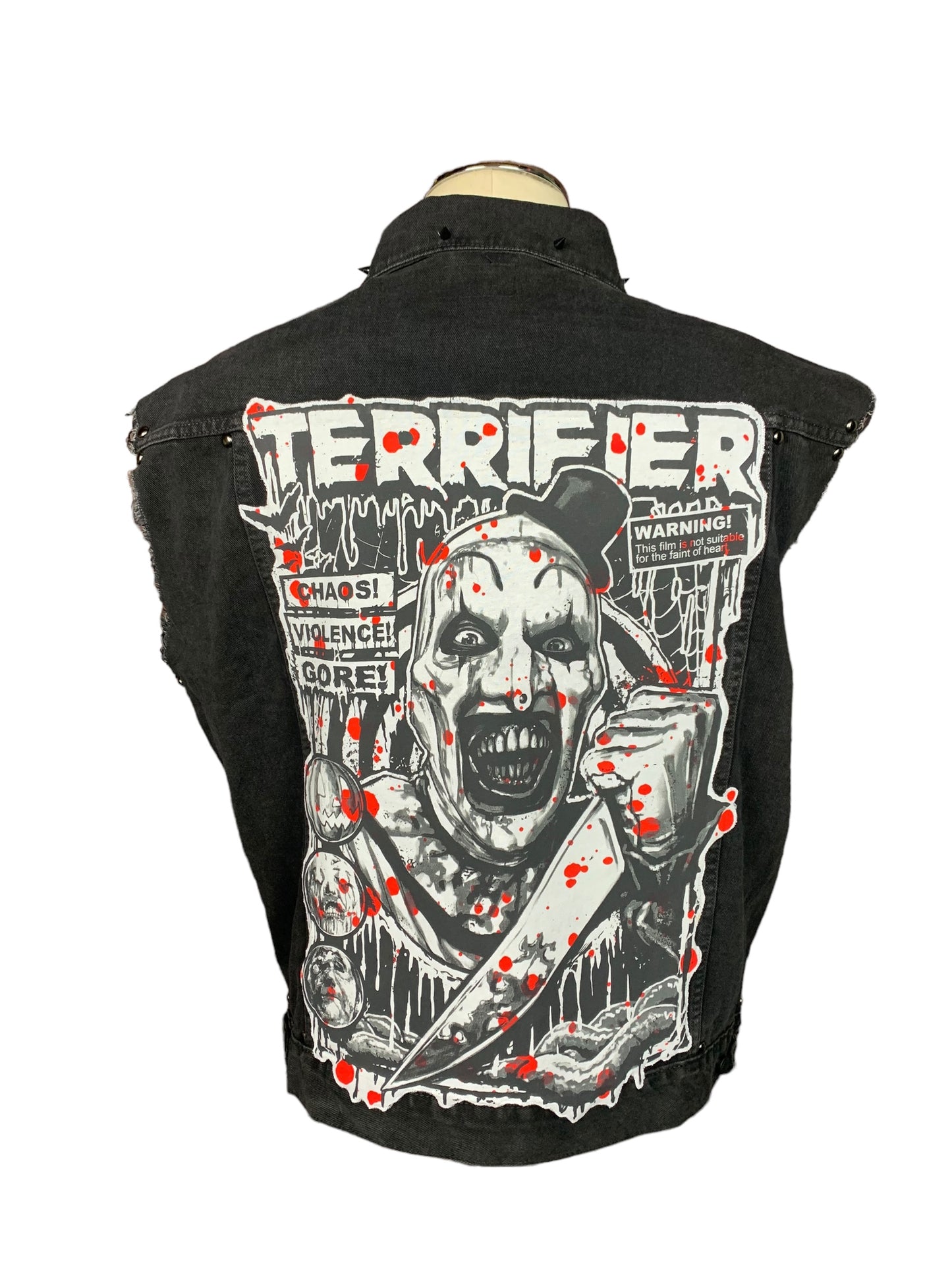 Terrifier Spiked Denim Vest Custom Rework XL