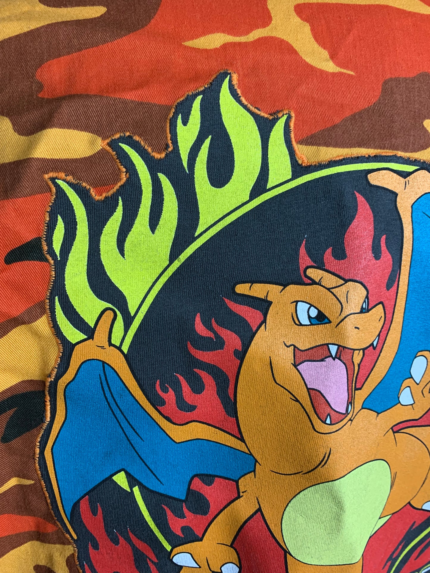 Charizard Camo Canvas Jacket Custom Rework XL