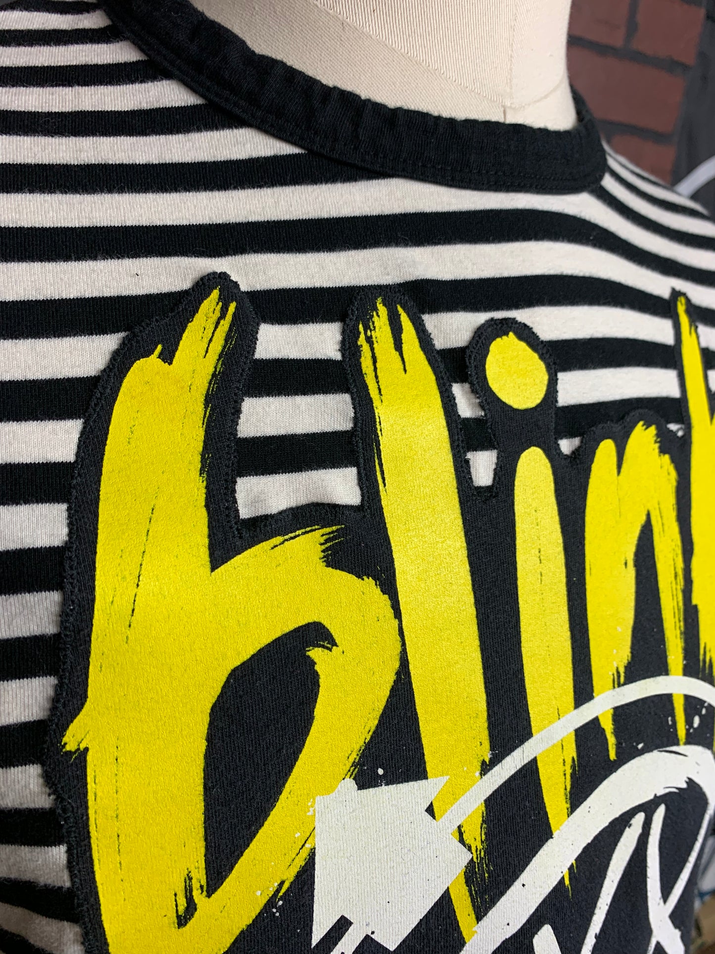 Blink 182 Striped Long Sleeve Shirt Custom Rework L
