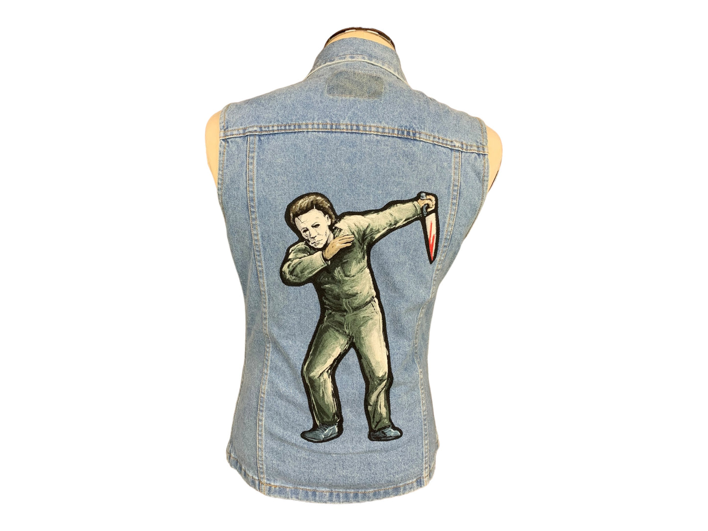 Michael Myers Halloween Denim Vest Ladies Medium