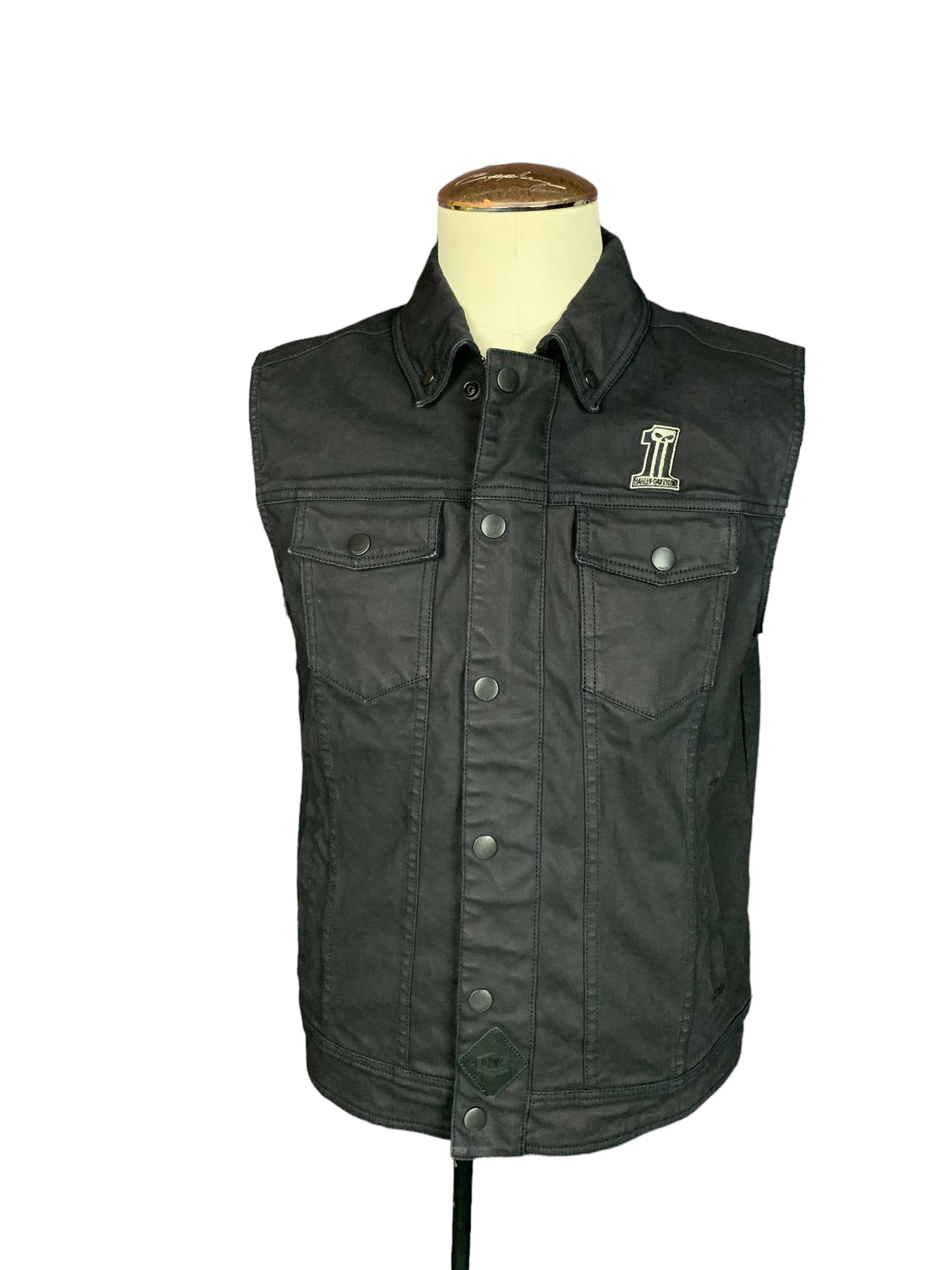 Five Finger Death Punch x Harley Davidson Denim Vest Custom Rework L