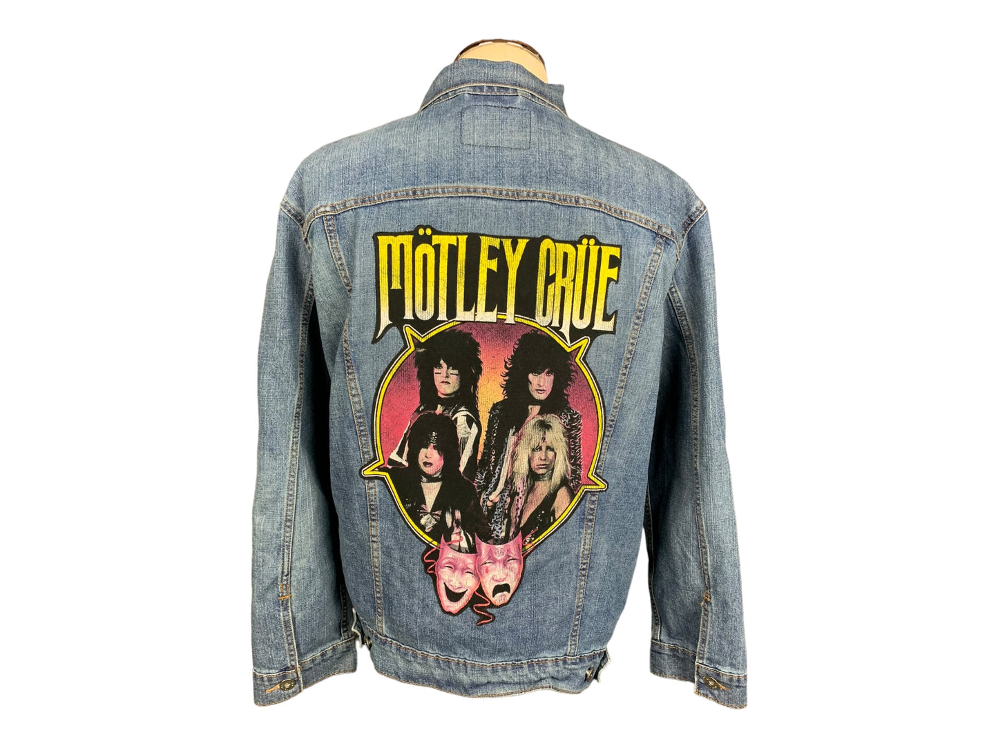 Motley Crue Jean Jacket Custom Rework XL