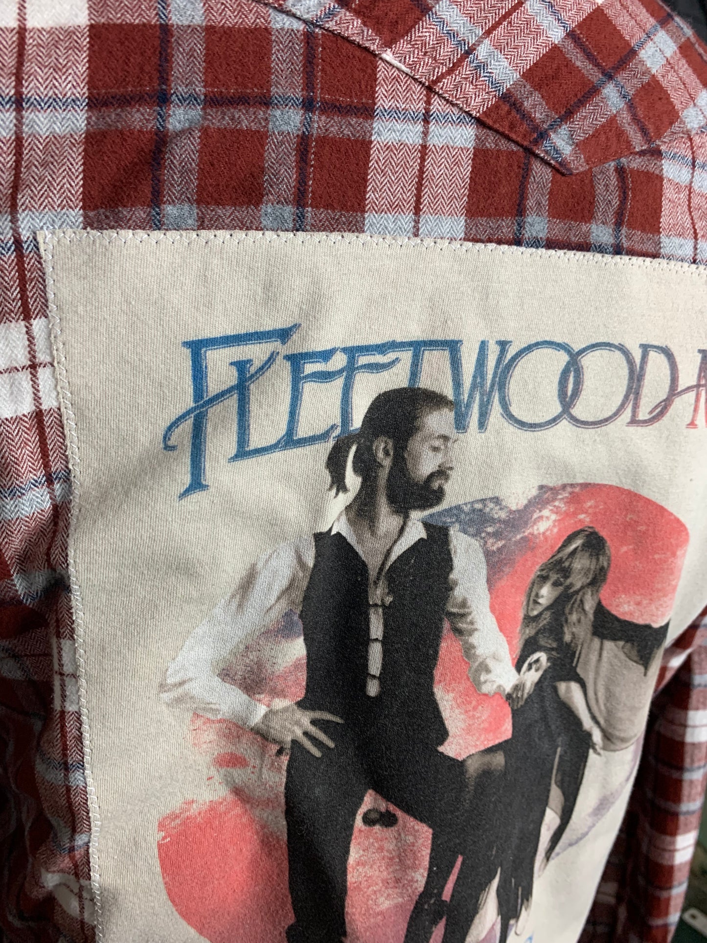 Fleetwood Mac Flannel Shirt Custom Rework L