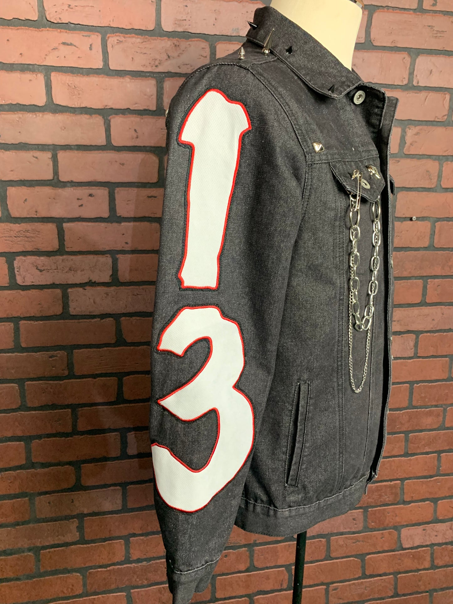 Friday the 13th Denim Jacket Custom Rework Spike Edition S