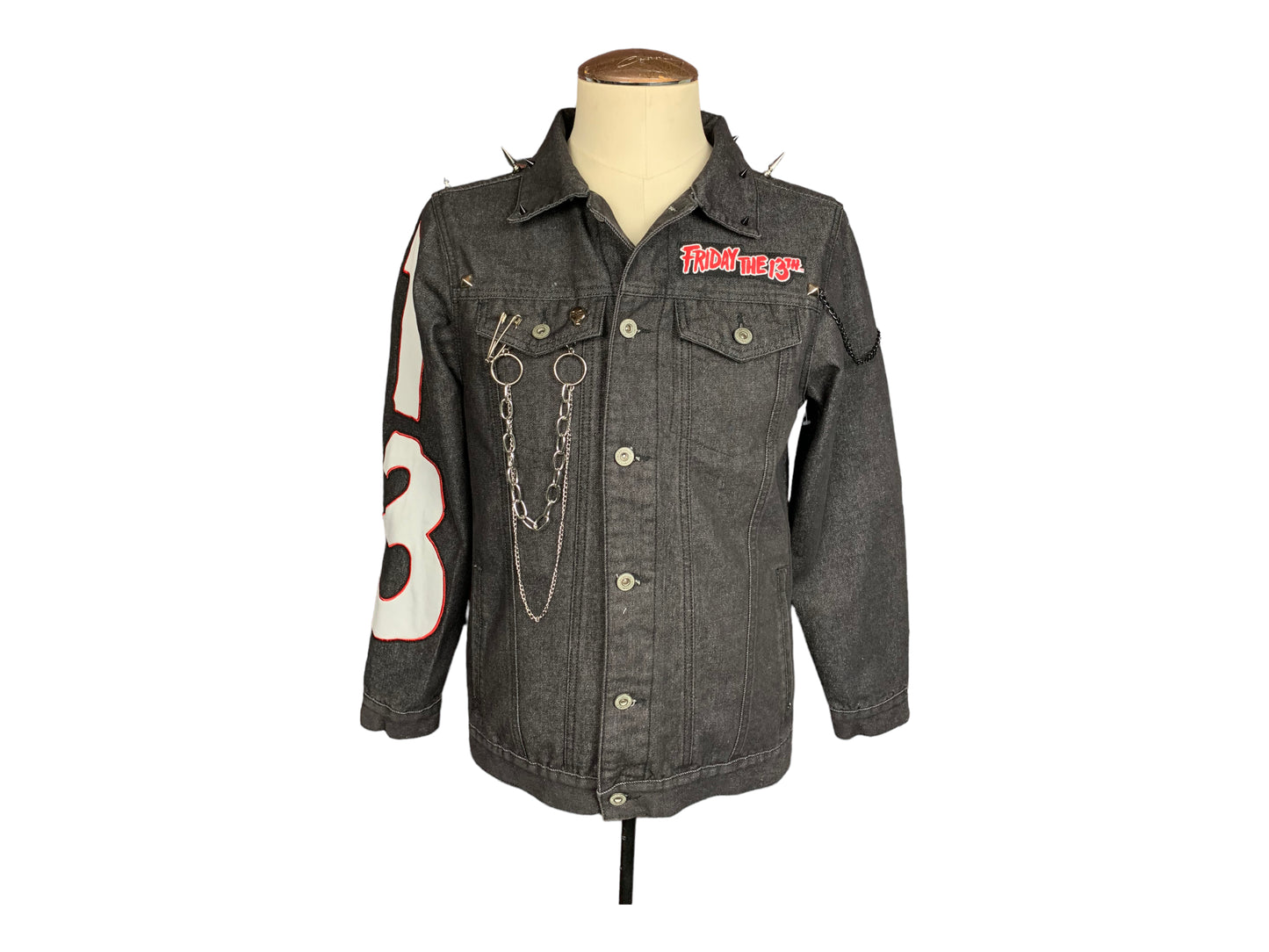 Friday the 13th Denim Jacket Custom Rework Spike Edition S