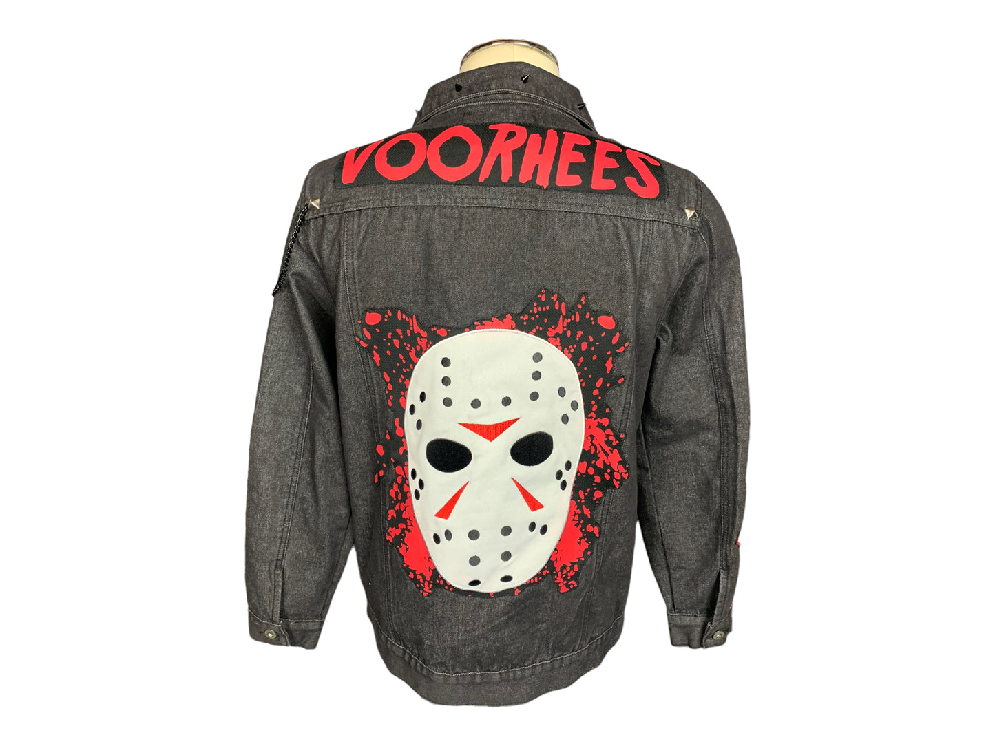 Friday the 13th Denim Jacket Custom Rework Spike Edition S
