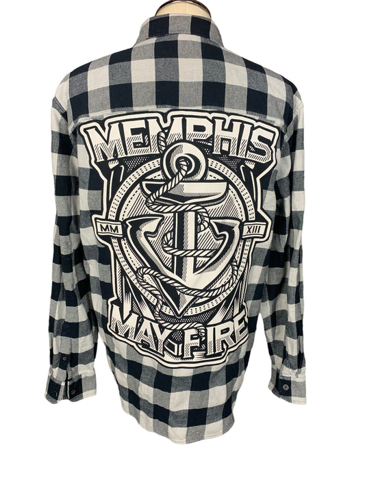 Memphis May Fire Flannel Shirt Custom Rework XXL