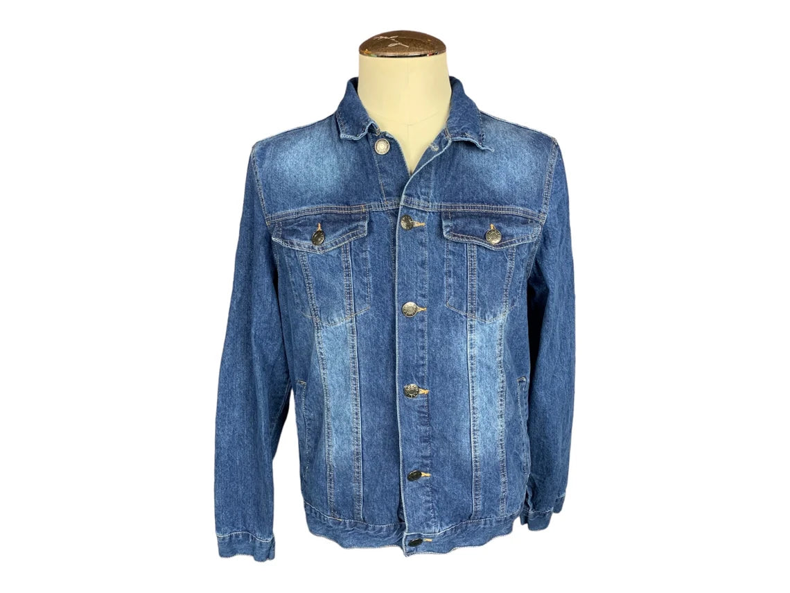 Iron Maiden 'Stranger in a Strange Land' Denim Jean Jacket Custom Rework Medium