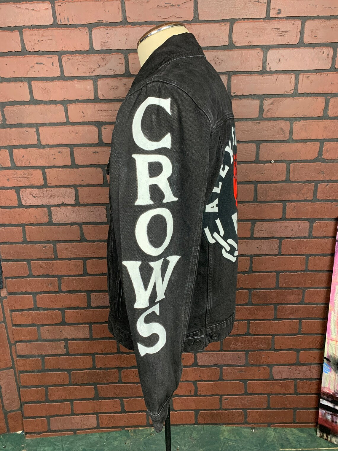 Alexisonfire Denim Jacket Custom Rework Spikes Studs and Paint L