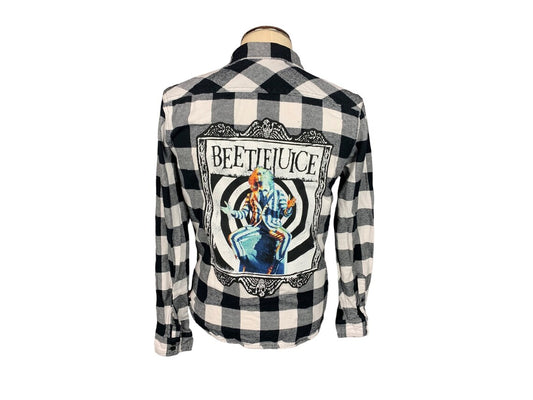 Beetlejuice Flannel Shirt Custom Rework S