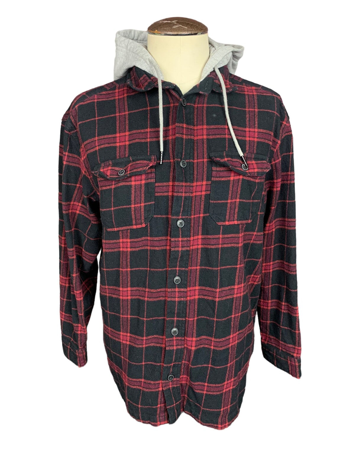Ghostface Hooded Flannel Shirt Custom Rework Oversized Medium