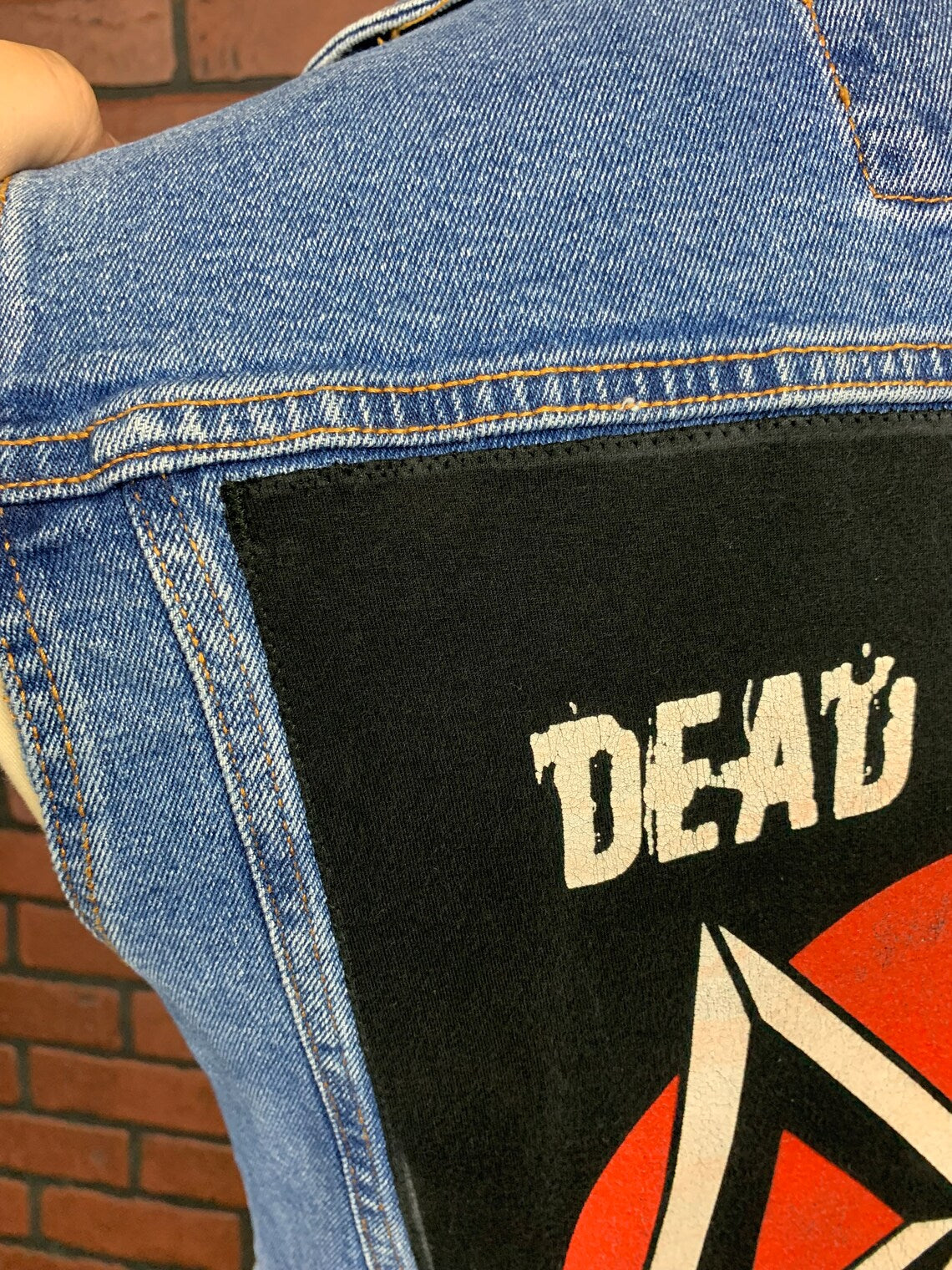 Dead Kennedys Jean Vest Custom Rework Slim Fit Medium
