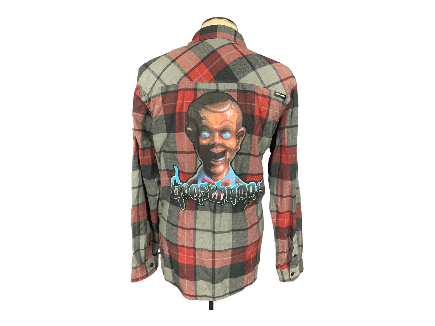 Goosebumps Slappy the Dummy Flannel Shirt Custom Rework XXL