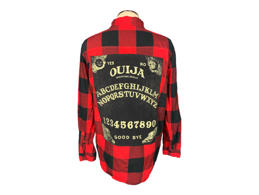 Ouija Board Plaid Shirt Custom Rework L