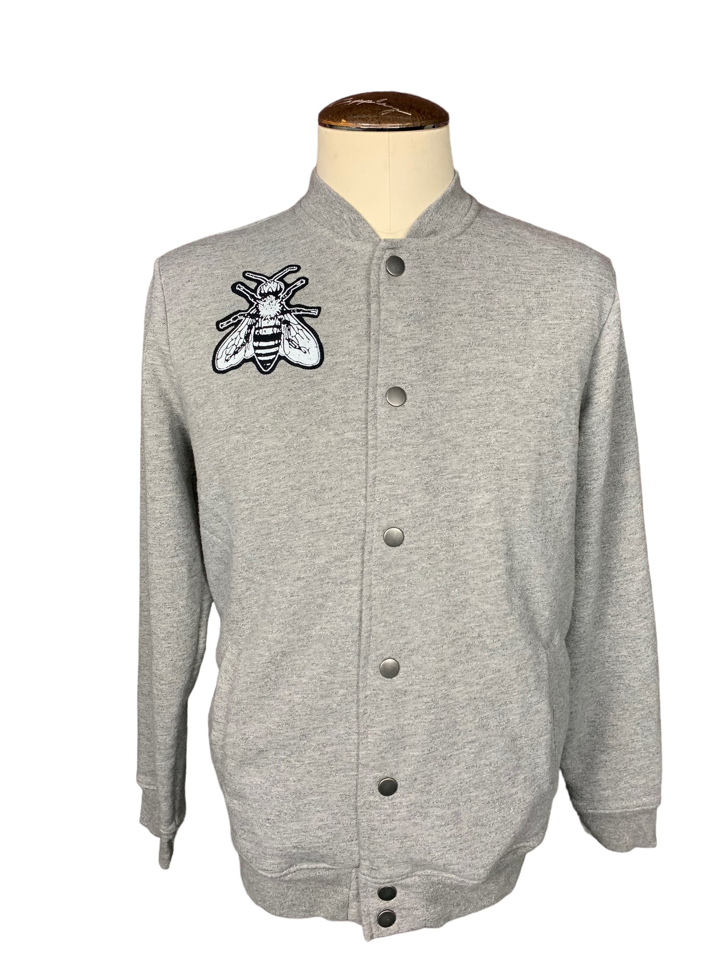 Halsey Button Up Sweatshirt Custom Rework L