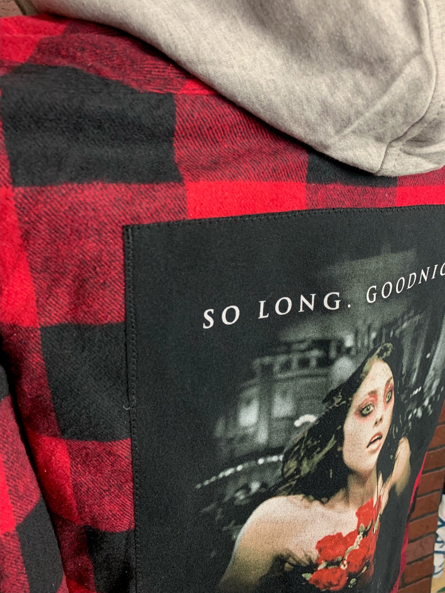 My Chemical Romance Hooded Flannel Shirt Custom Rework M