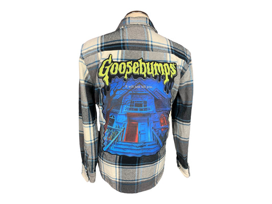 Goosebumps Flannel Shirt Custom Rework L