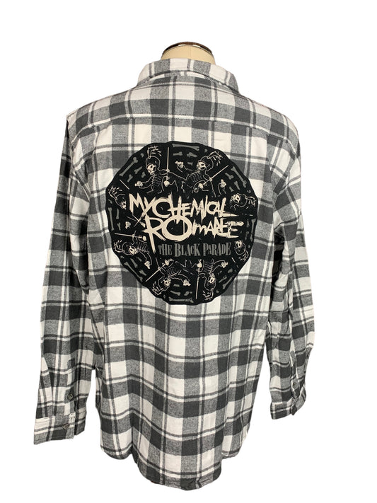 My Chemical Romance Flannel Shirt Custom Rework XL