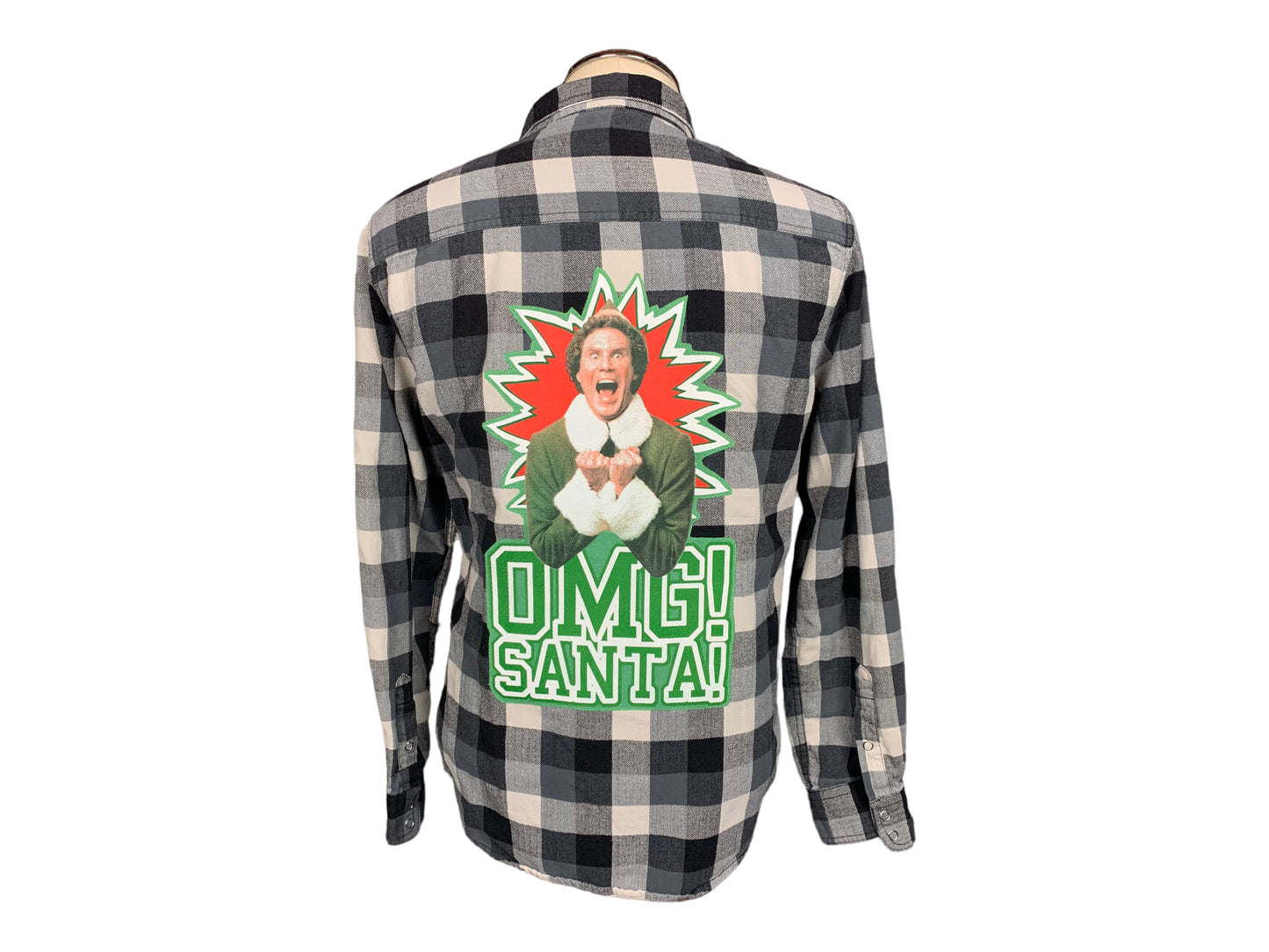 Elf Flannel Shirt Custom Rework L