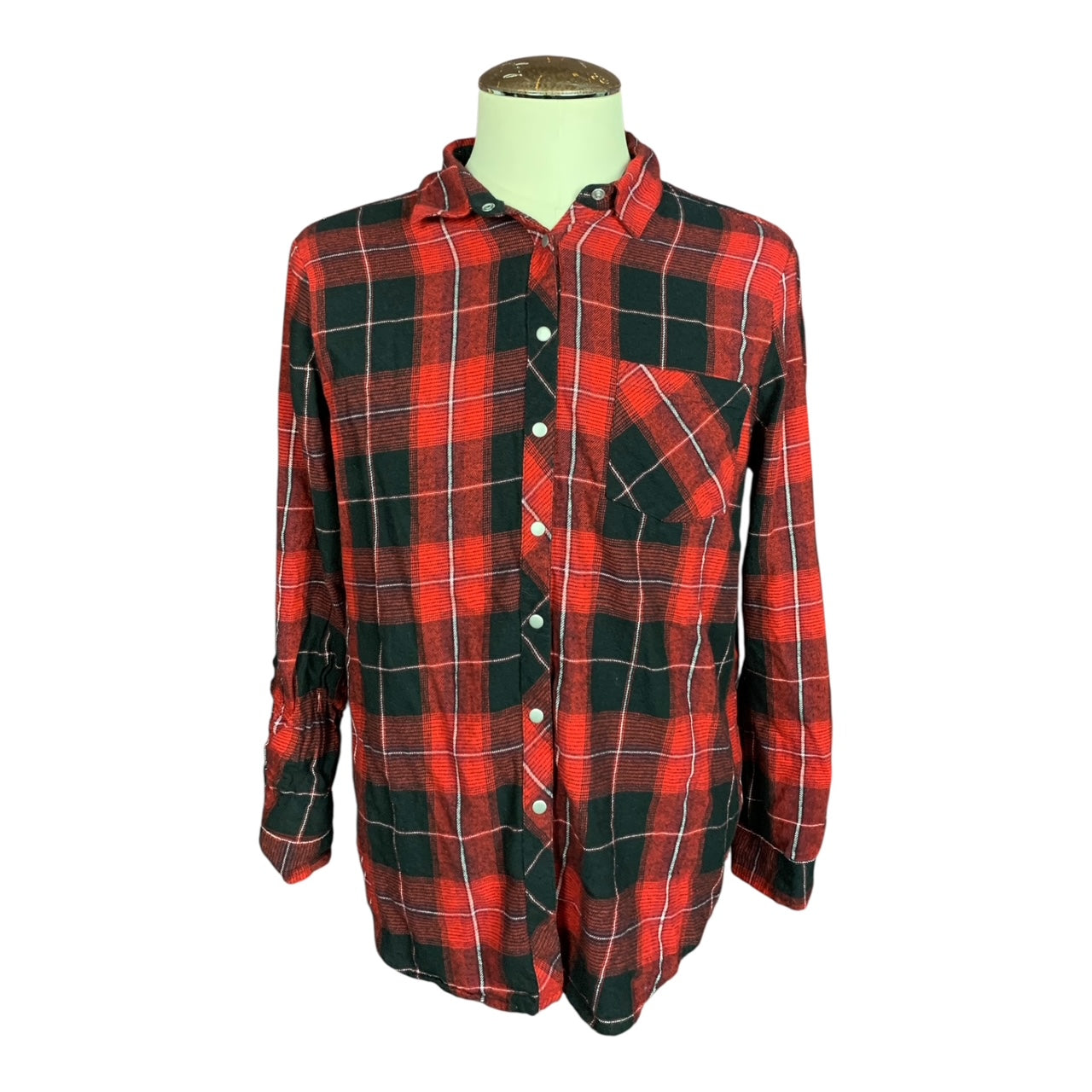 Shania Twain Plaid Snap Button Shirt Custom Rework Ladies XL
